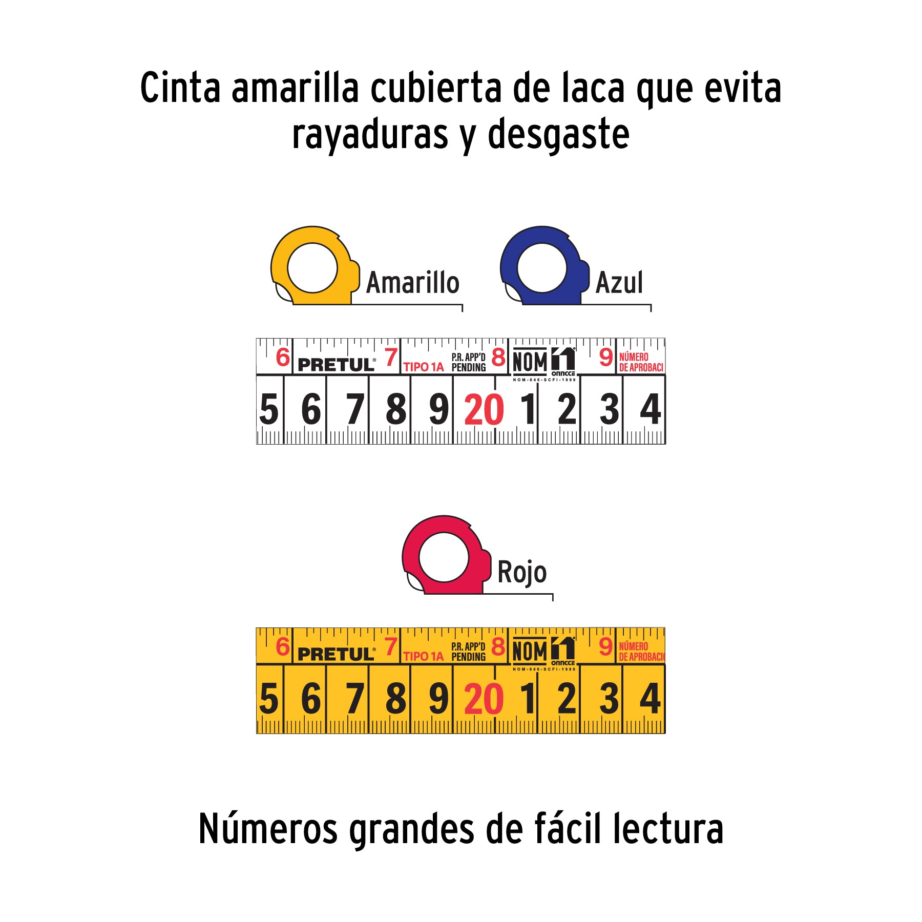 Flexómetro 5 m cinta 19 mm, en display box, PRETUL