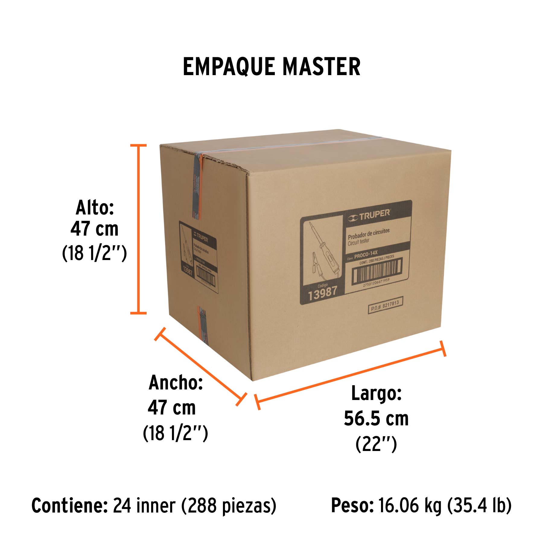 Probador de circuitos de corriente directa 14 cm c/caimán - Empaque