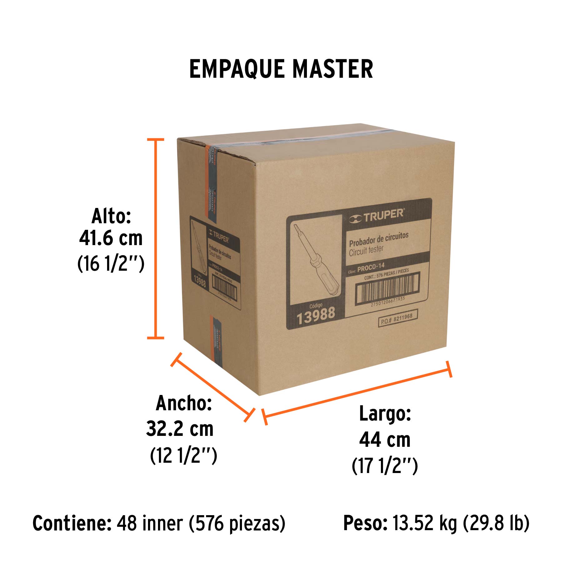 Probador de circuitos de corriente alterna 14 cm, TRUPER - Empaque