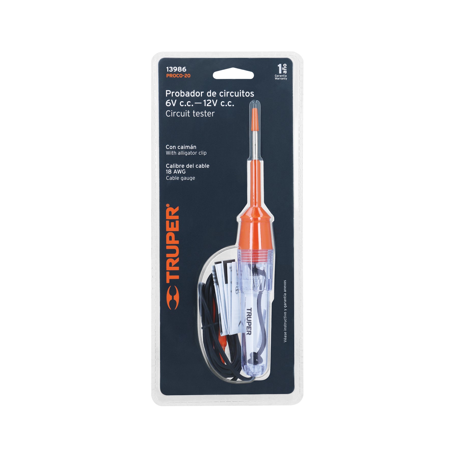 Probador de circuitos de corriente directa 20 cm, TRUPER