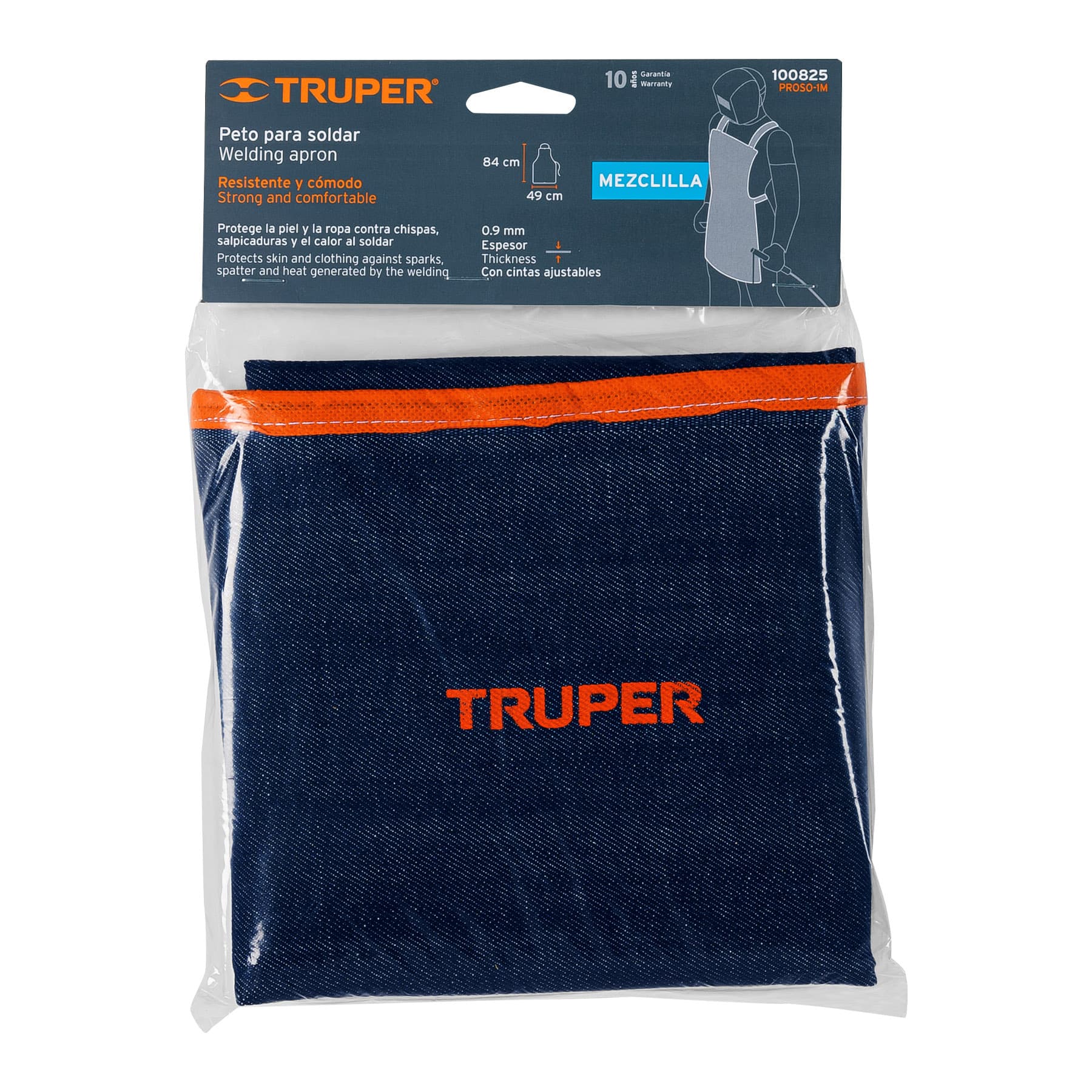 Protección para soldar, peto de mezclilla, TRUPER
