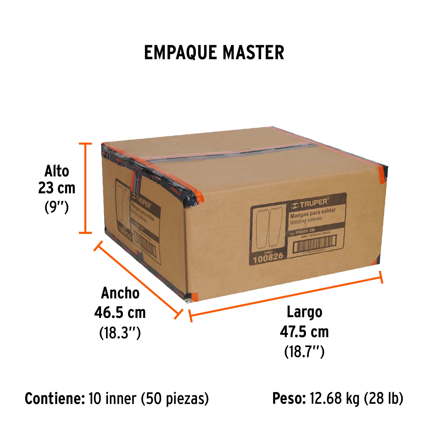 Protección para soldar, mangas de mezclilla, TRUPER - Empaque