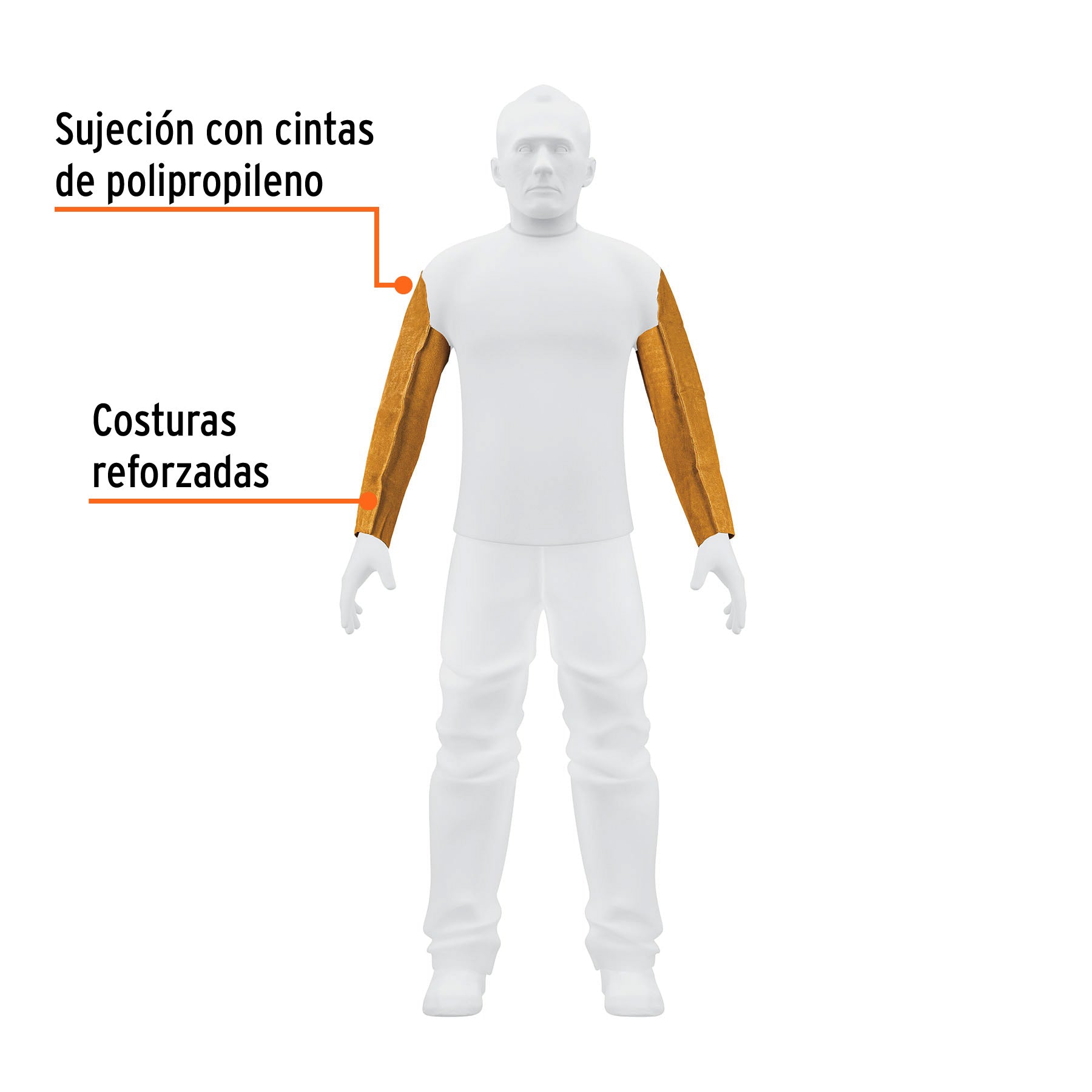 Protección para soldar, mangas de carnaza, TRUPER