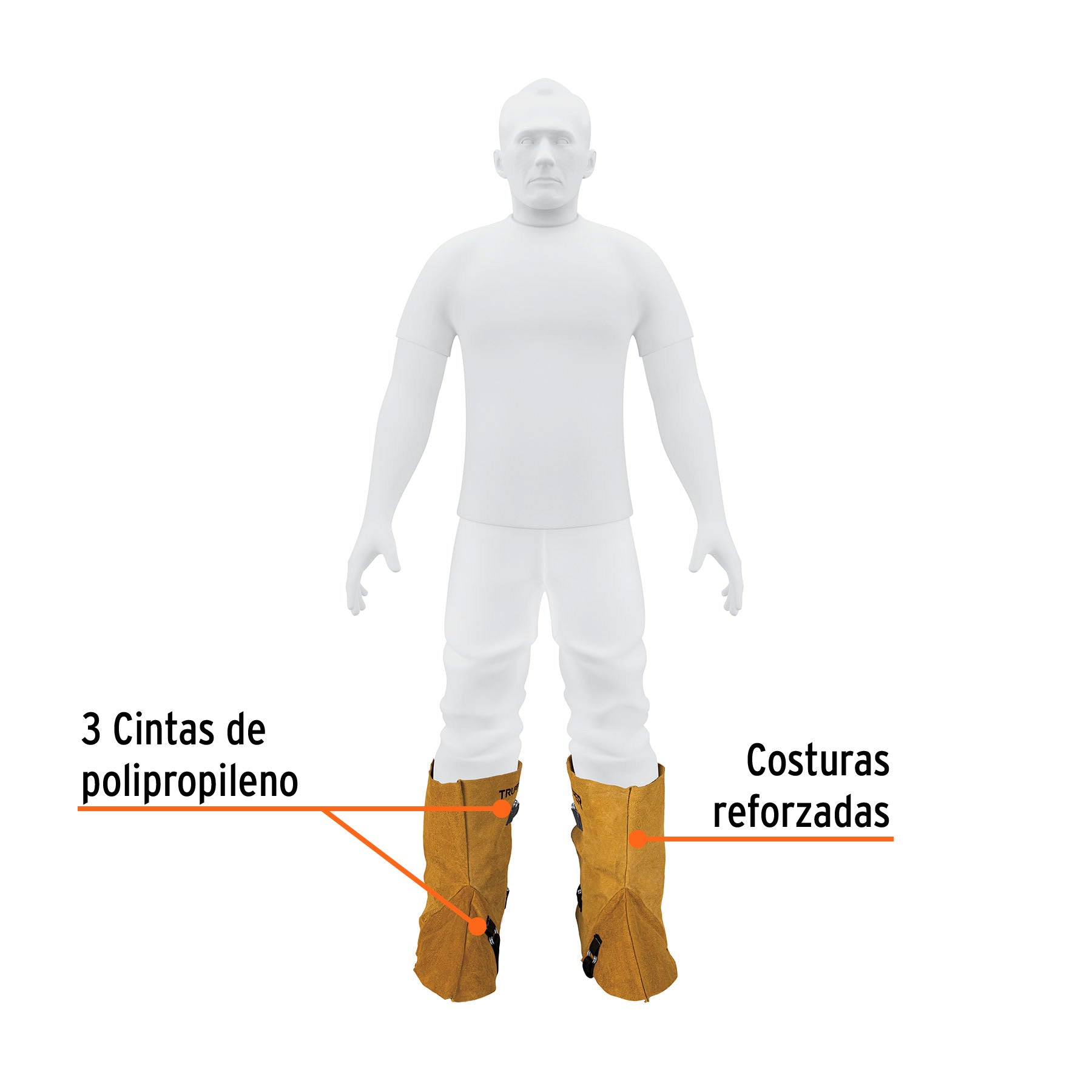 Protección para soldar, polainas de carnaza, TRUPER