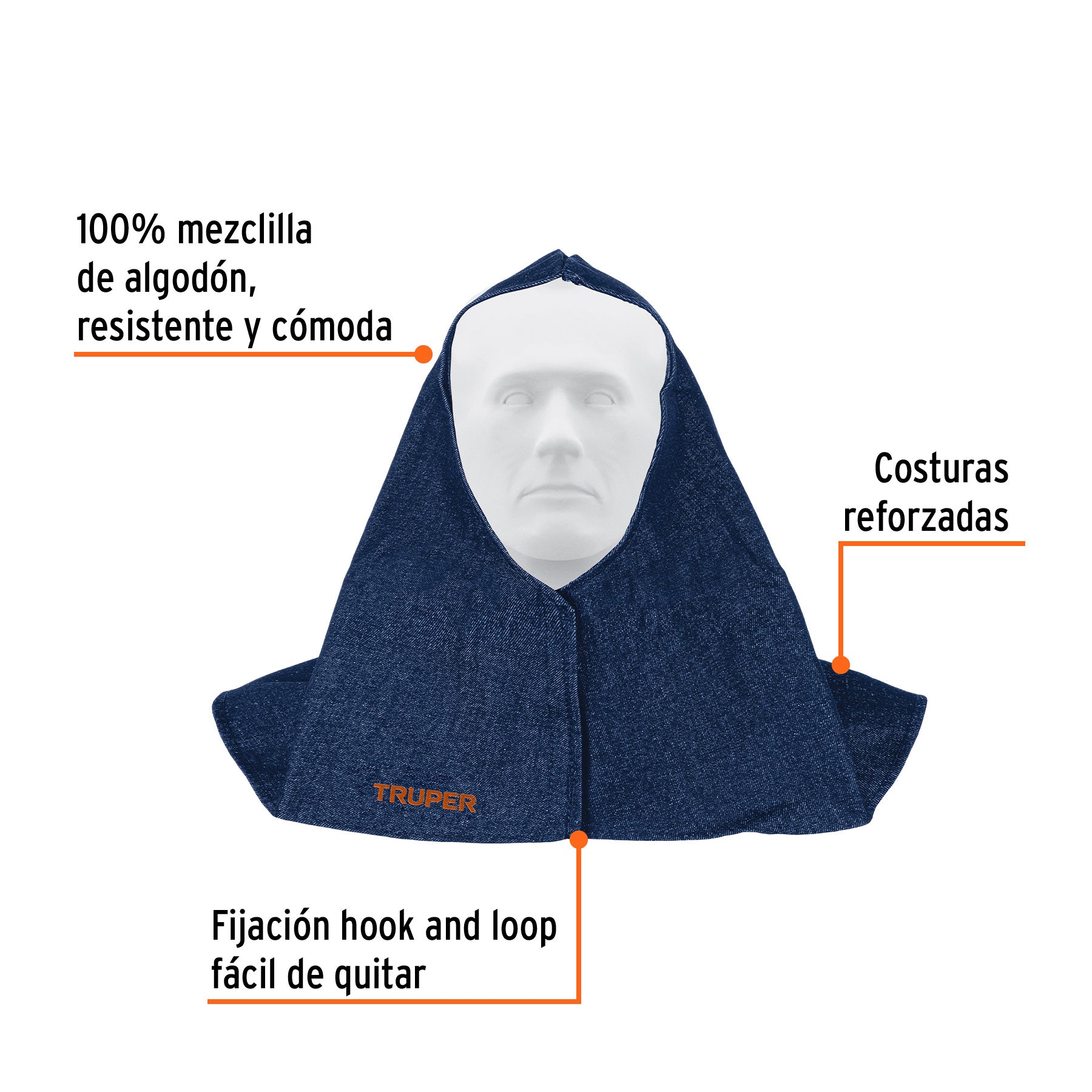 Protección para soldar, capucha de mezclilla, TRUPER