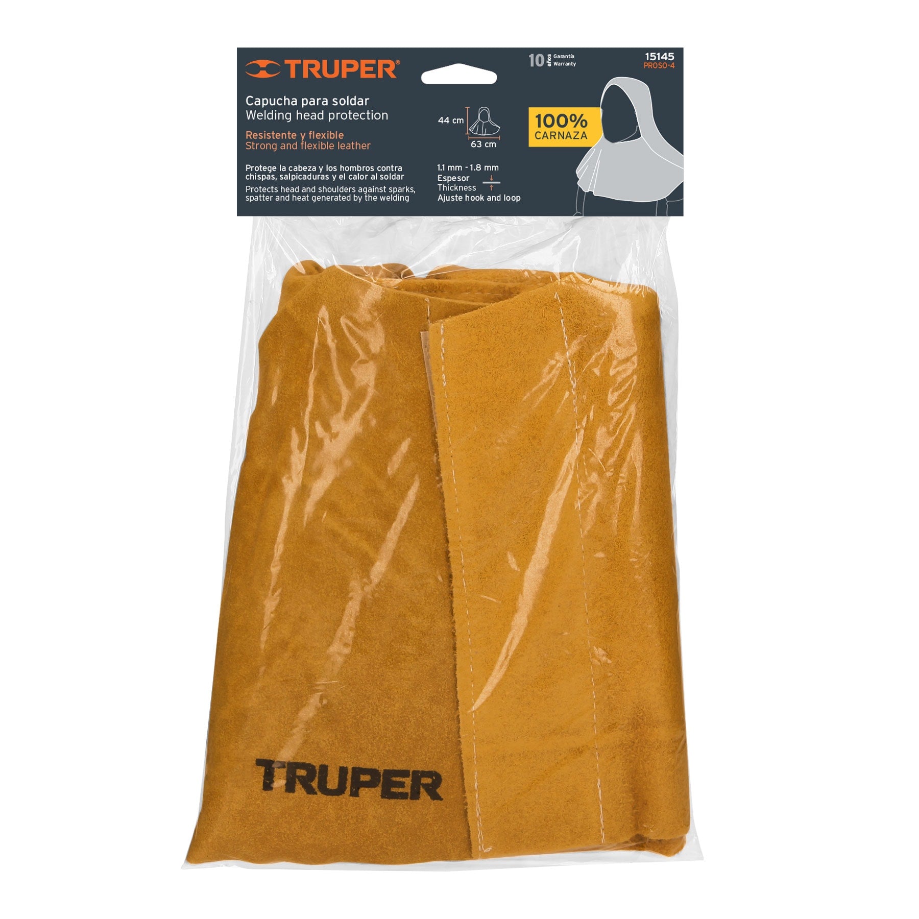 Protección para soldar, capucha de carnaza, TRUPER