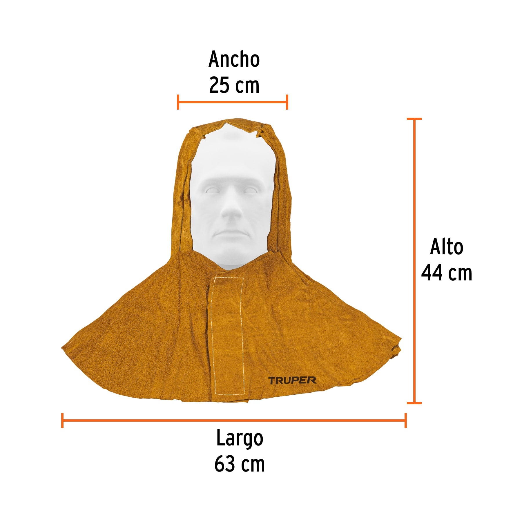 Protección para soldar, capucha de carnaza, TRUPER
