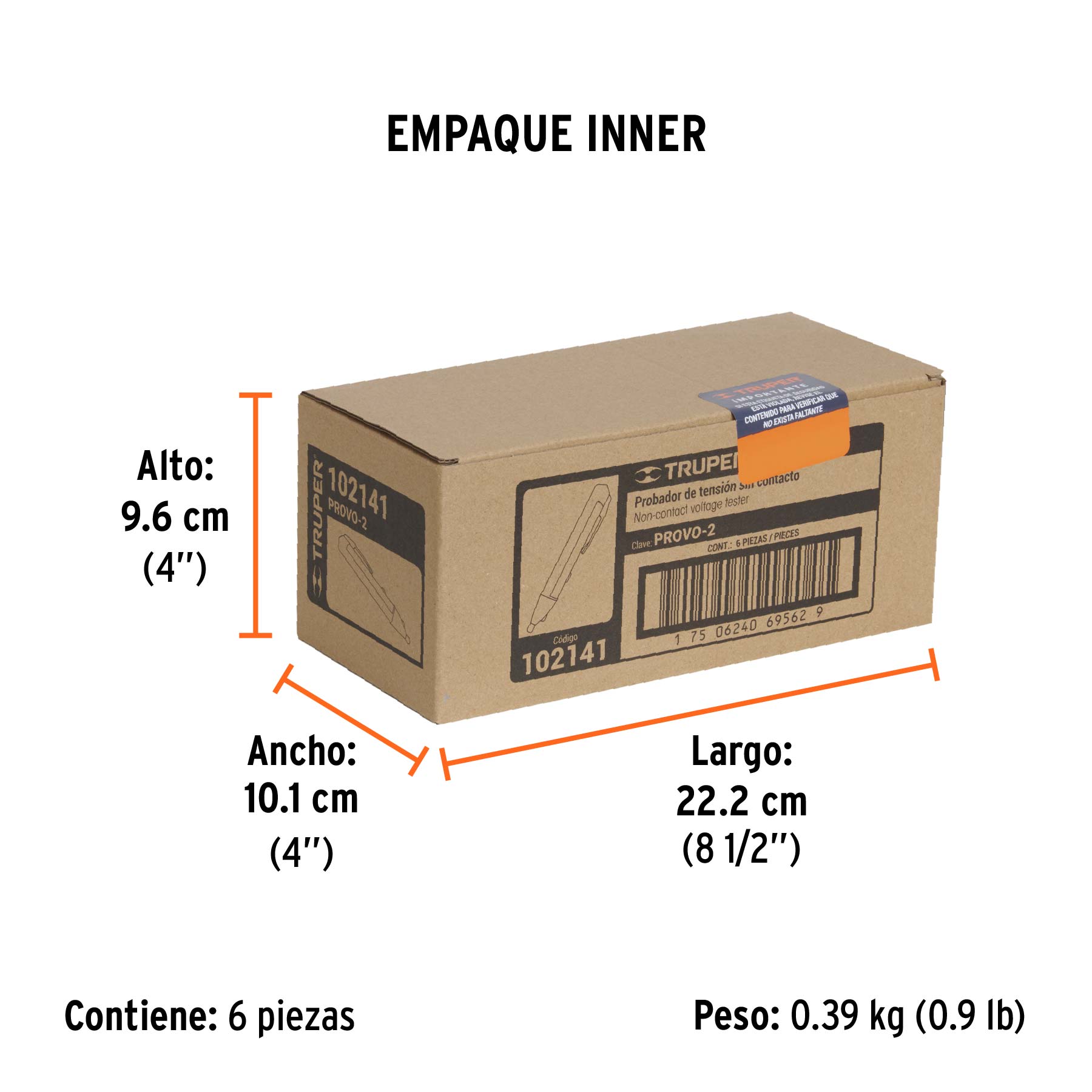 Probador de tensión sin contacto tipo pluma, TRUPER - Empaque