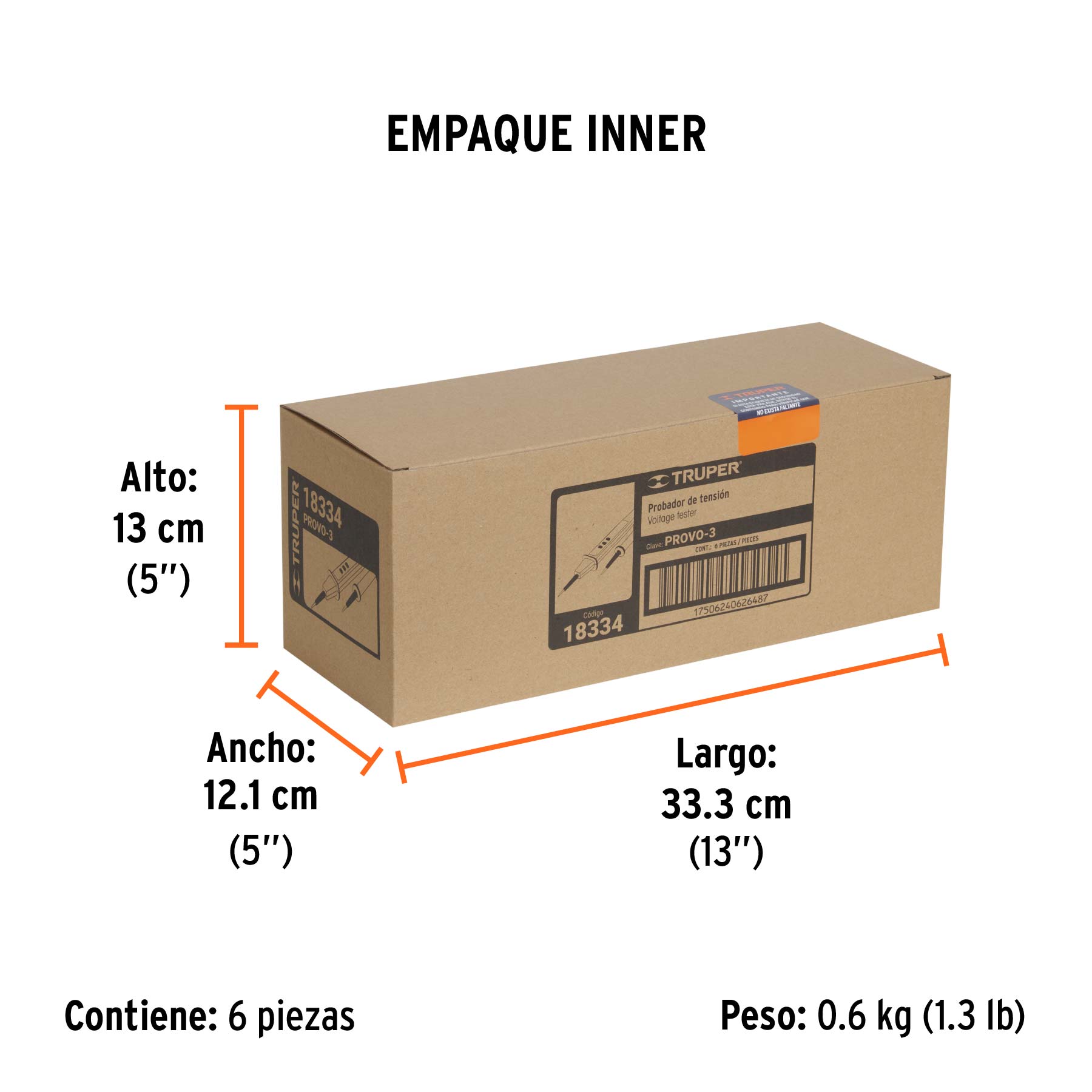 Probador de tensión C.A. / C.C., TRUPER - Empaque