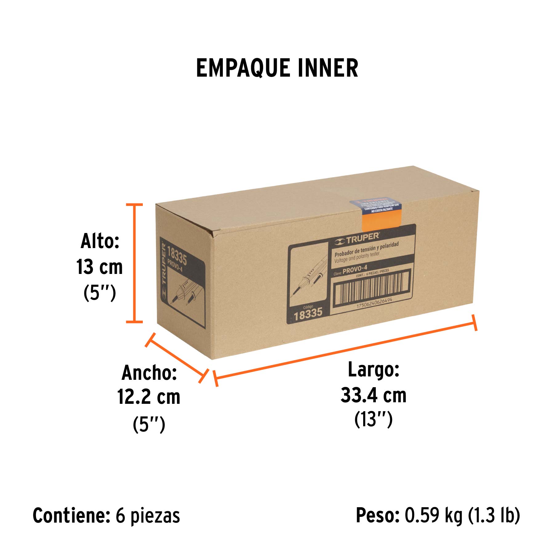 Probador de polaridad C.A. / C.C., TRUPER - Empaque