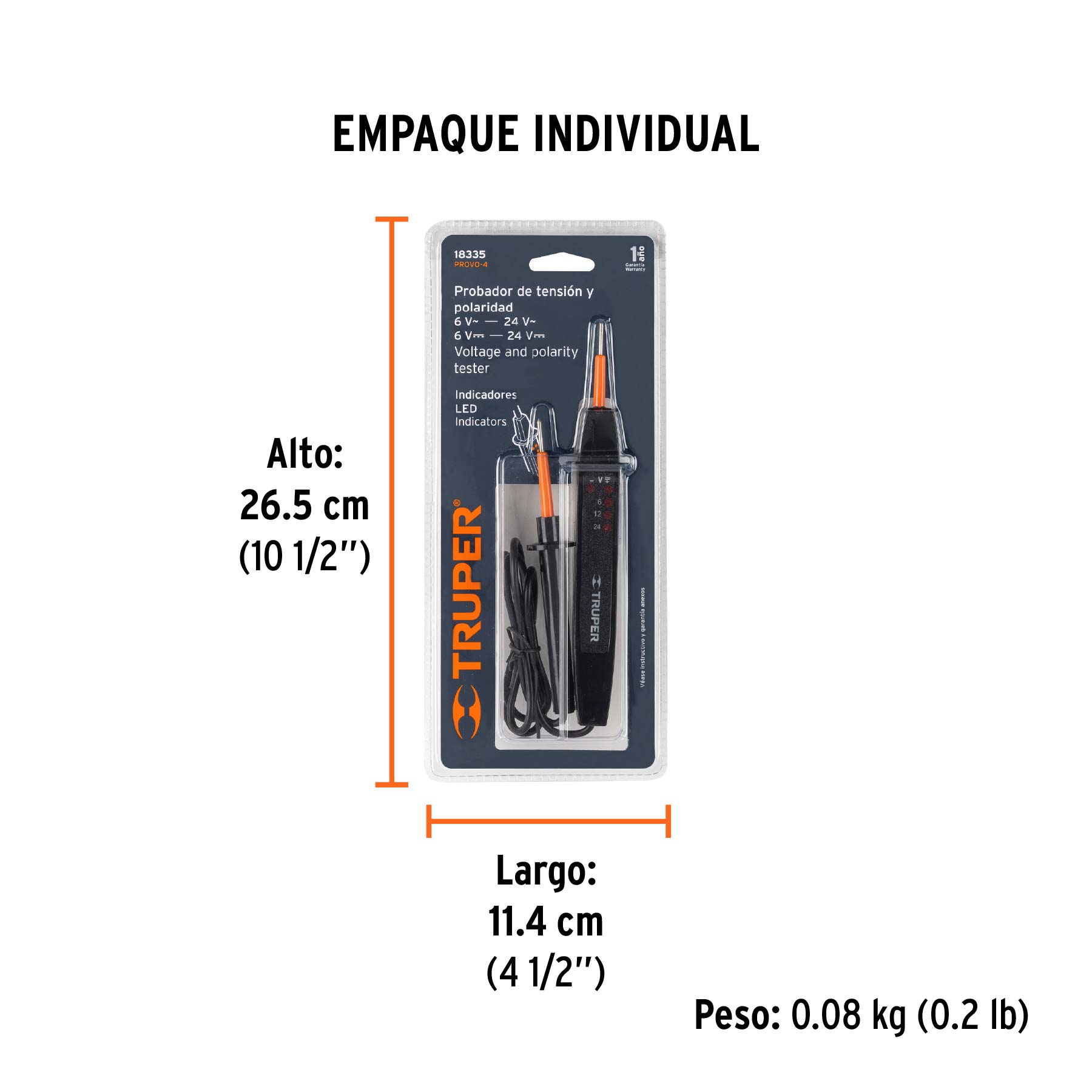 Probador de polaridad C.A. / C.C., TRUPER - Empaque