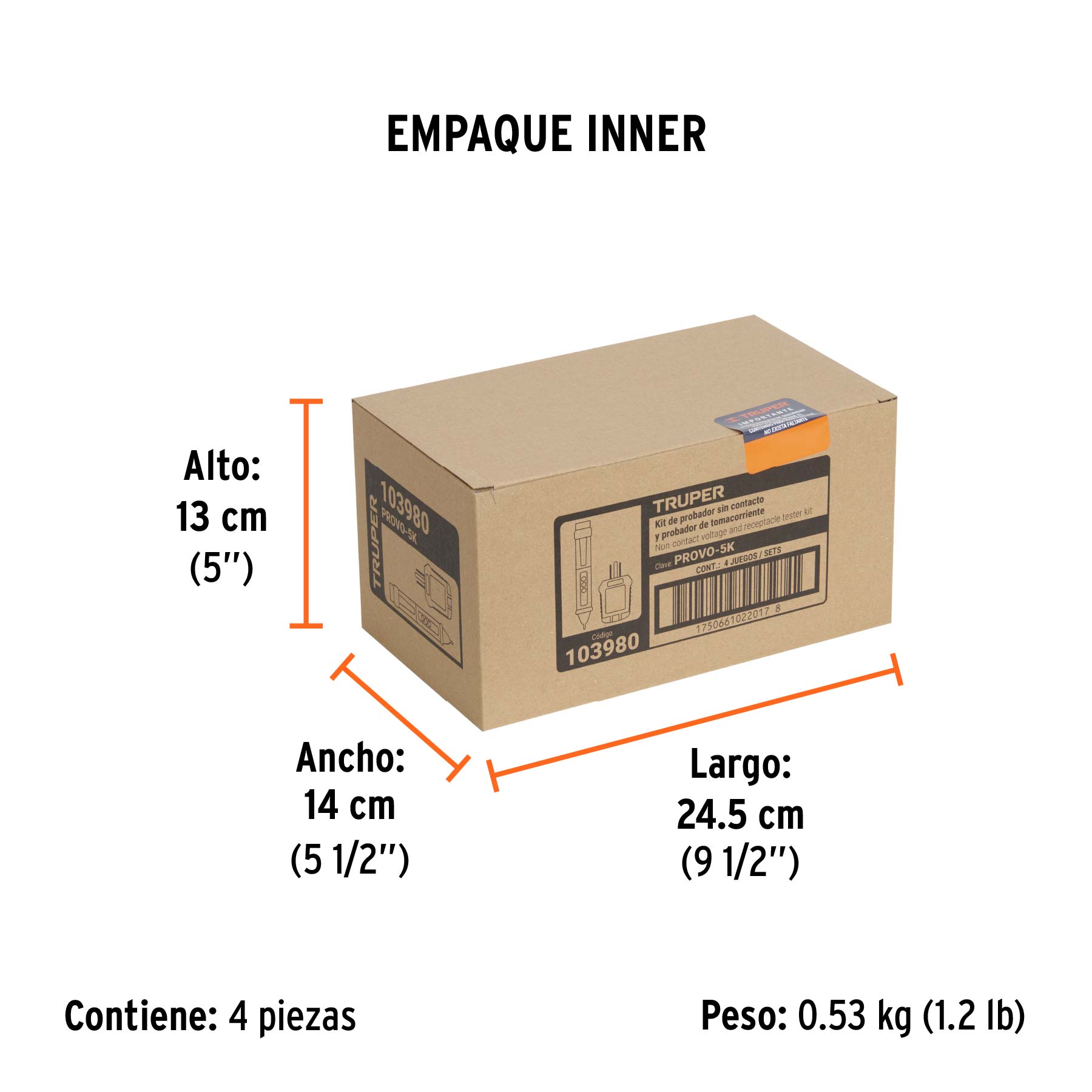 Kit de probadores sin contacto y para tomacorrientes, TRUPER - Empaque