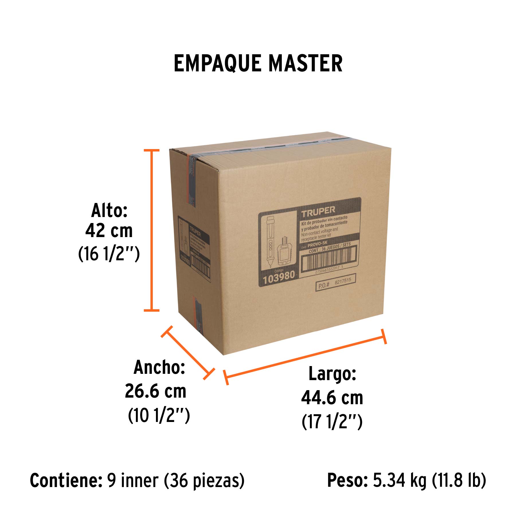 Kit de probadores sin contacto y para tomacorrientes, TRUPER - Empaque