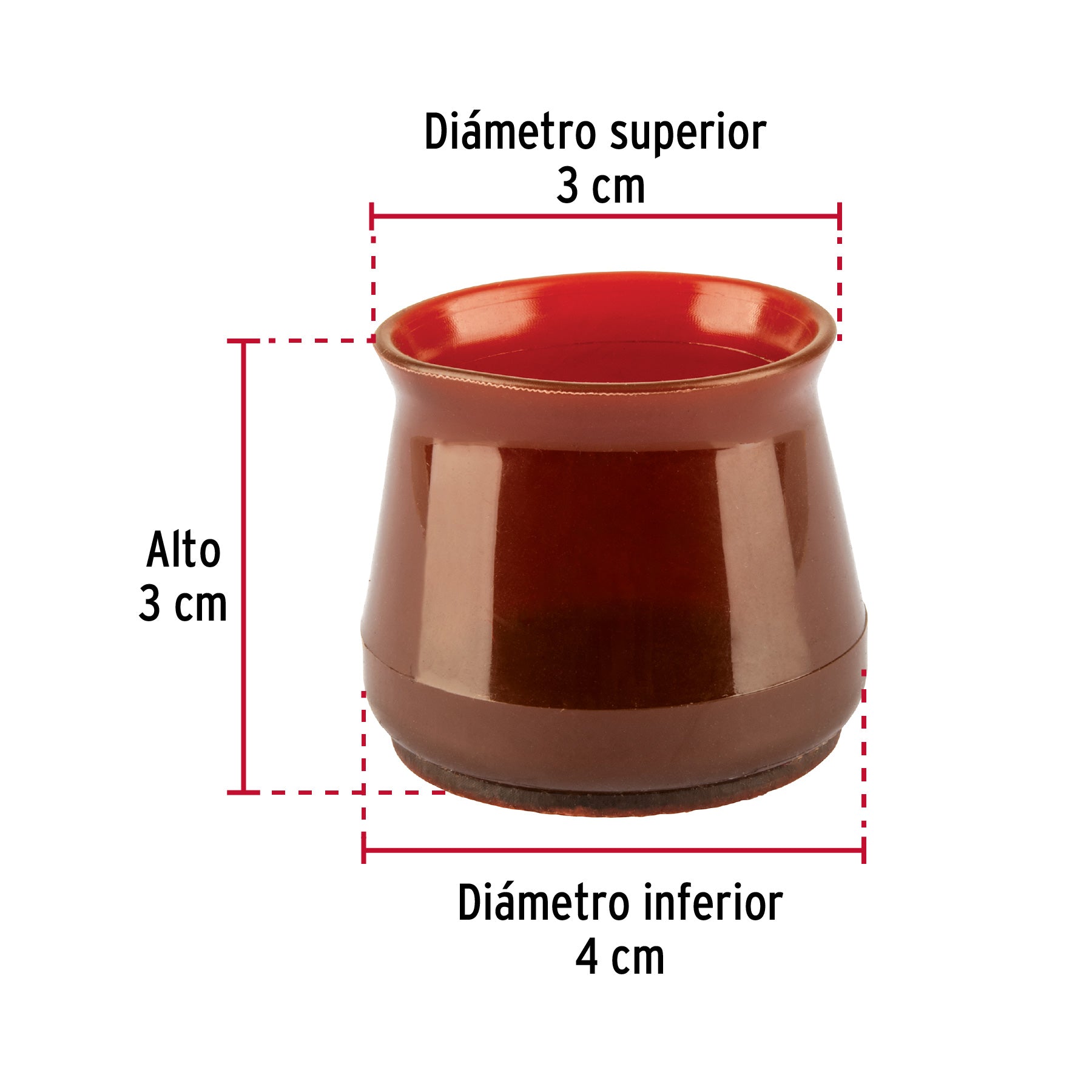 Caja con 24 protectores para patas de silla, café