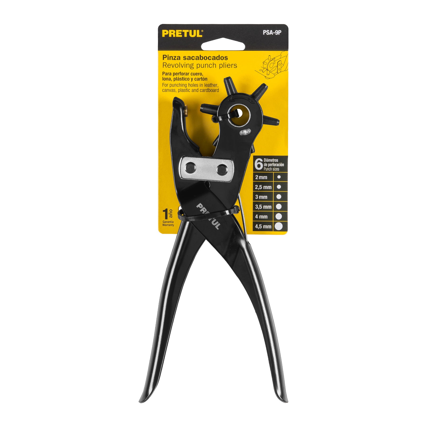 Pinza sacabocados 9", PRETUL
