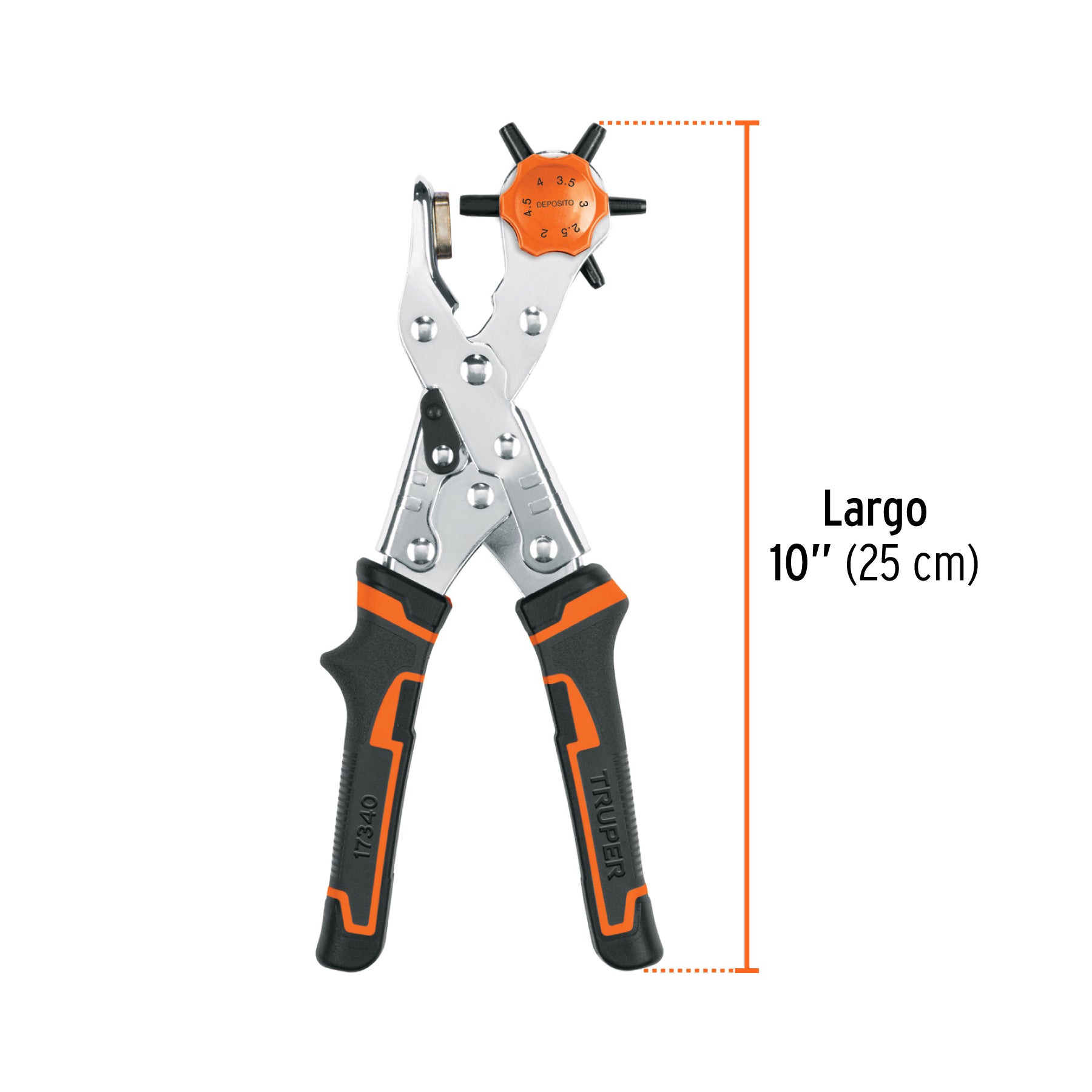 Pinza sacabocados 9" mango de PVC, TRUPER