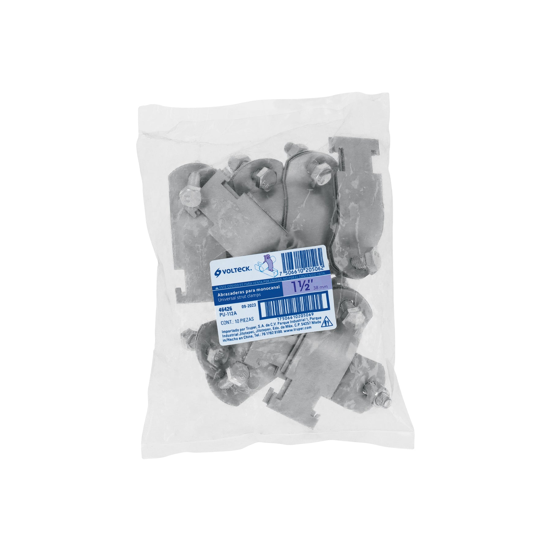 Abrazadera para perfil monocanal de 1 1/2", VOLTECK