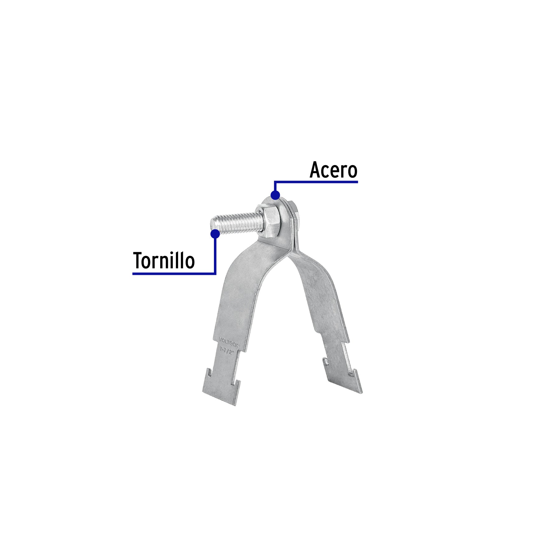 Abrazadera para perfil monocanal de 1 1/2", VOLTECK