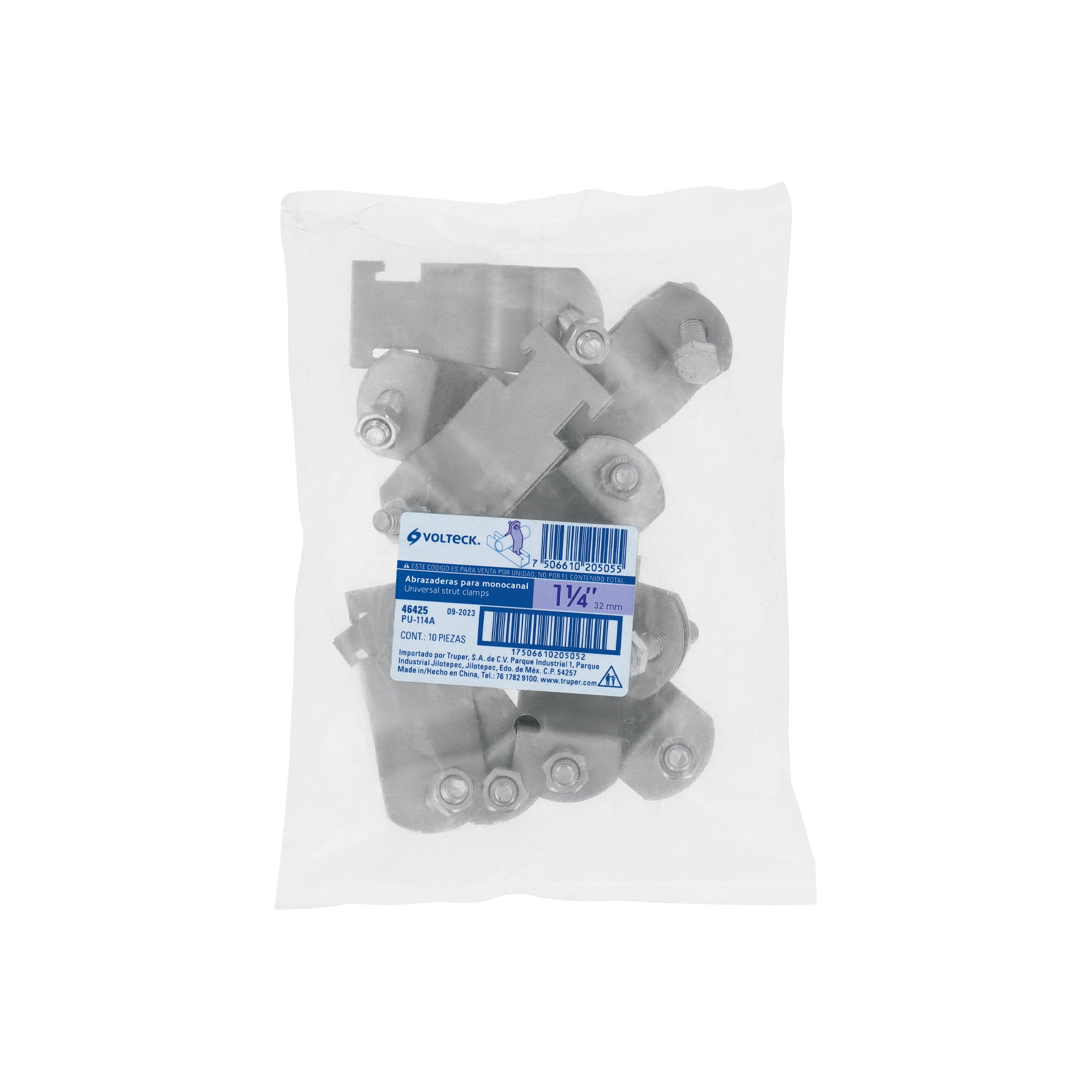Abrazadera para perfil monocanal de 1 1/4", VOLTECK
