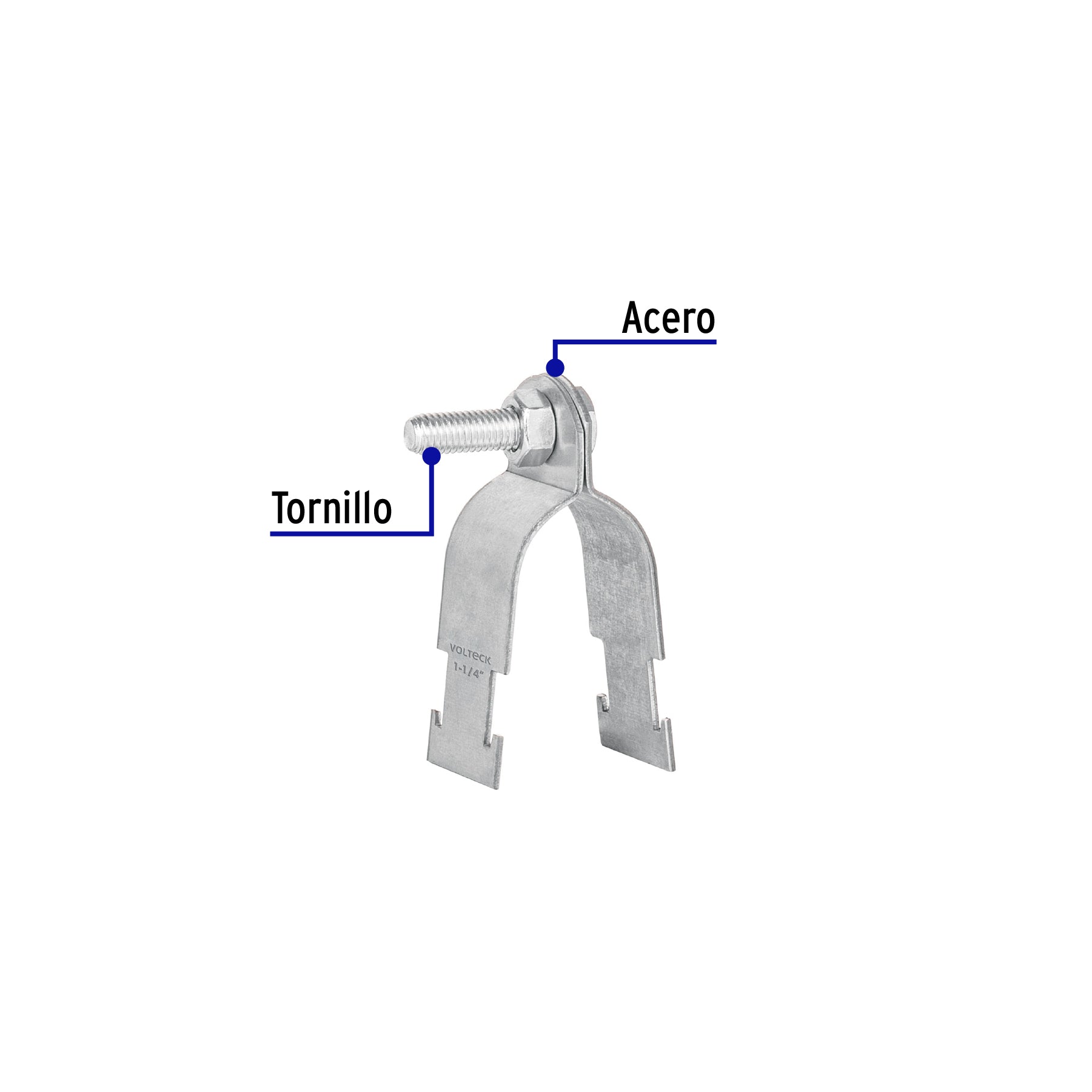 Abrazadera para perfil monocanal de 1 1/4", VOLTECK