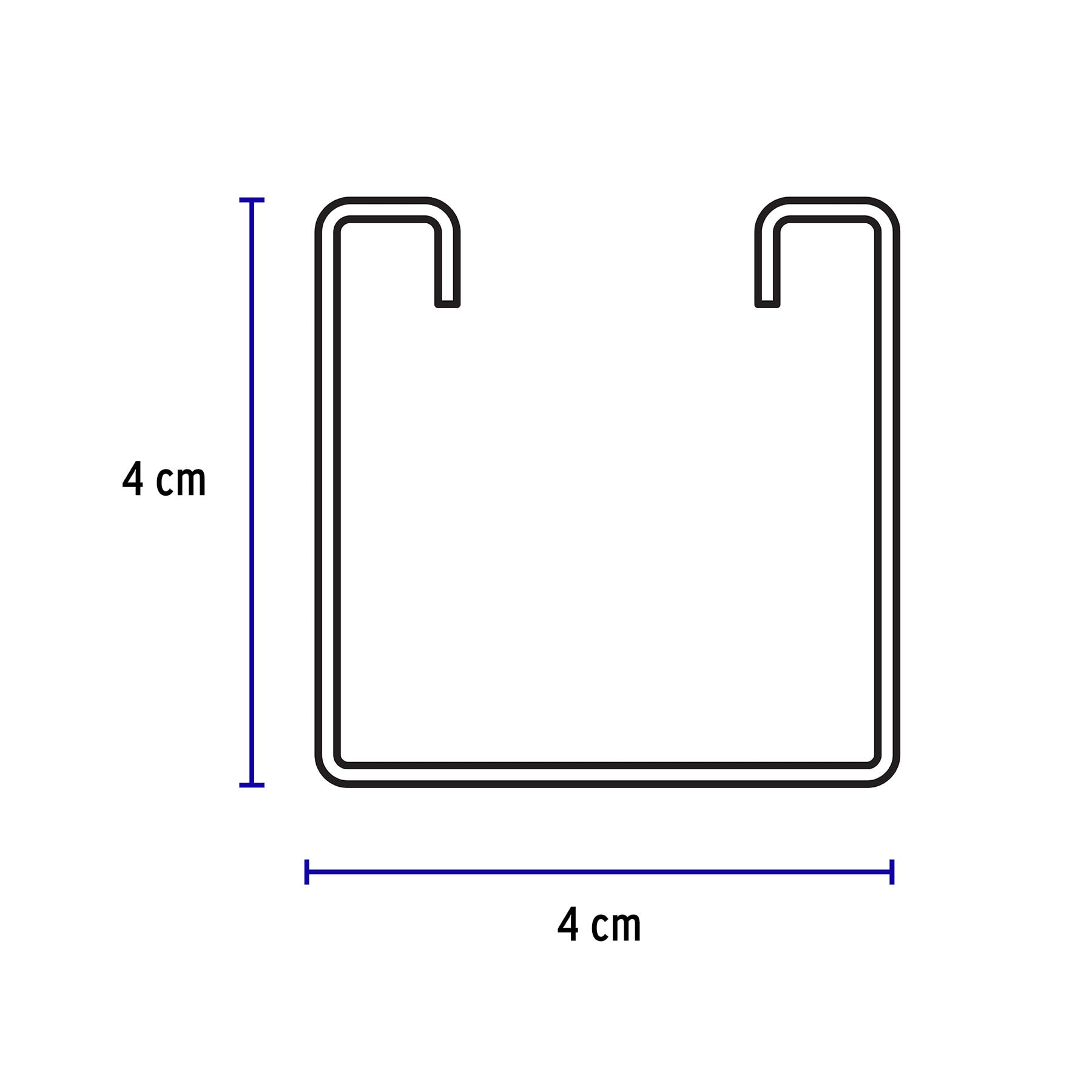 Perfil monocanal perforado de 3 m, 4 x 4 cm cal. 14, VOLTECK