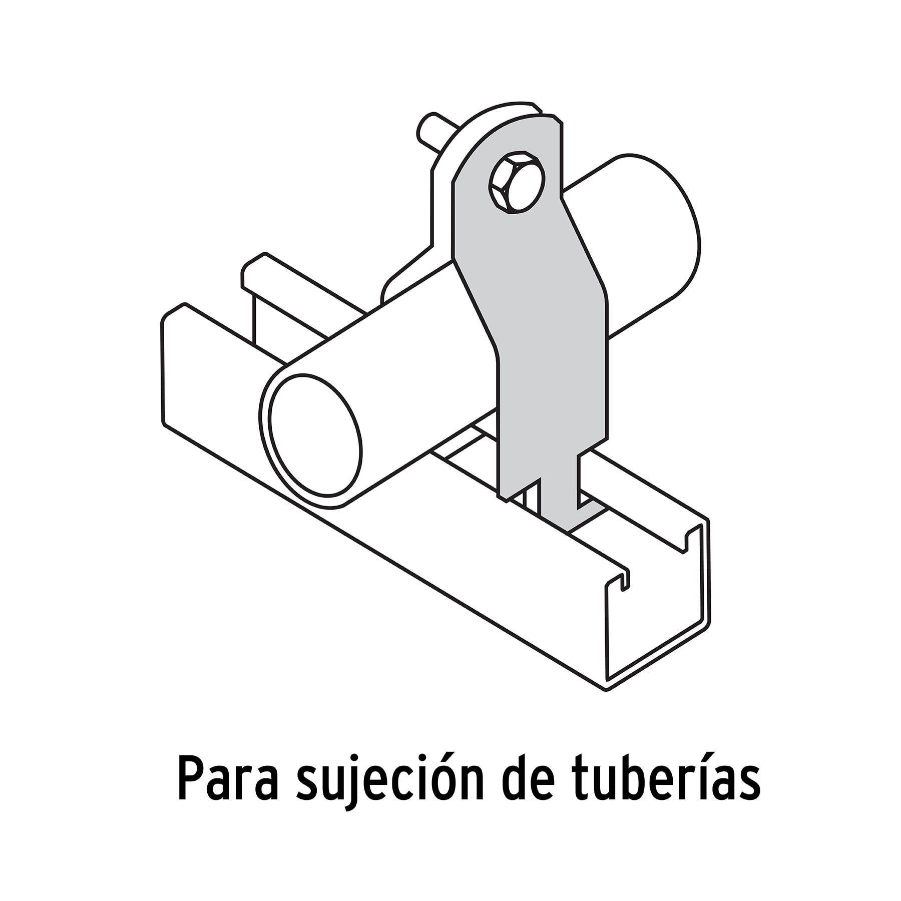 Abrazadera para perfil monocanal de 1", VOLTECK