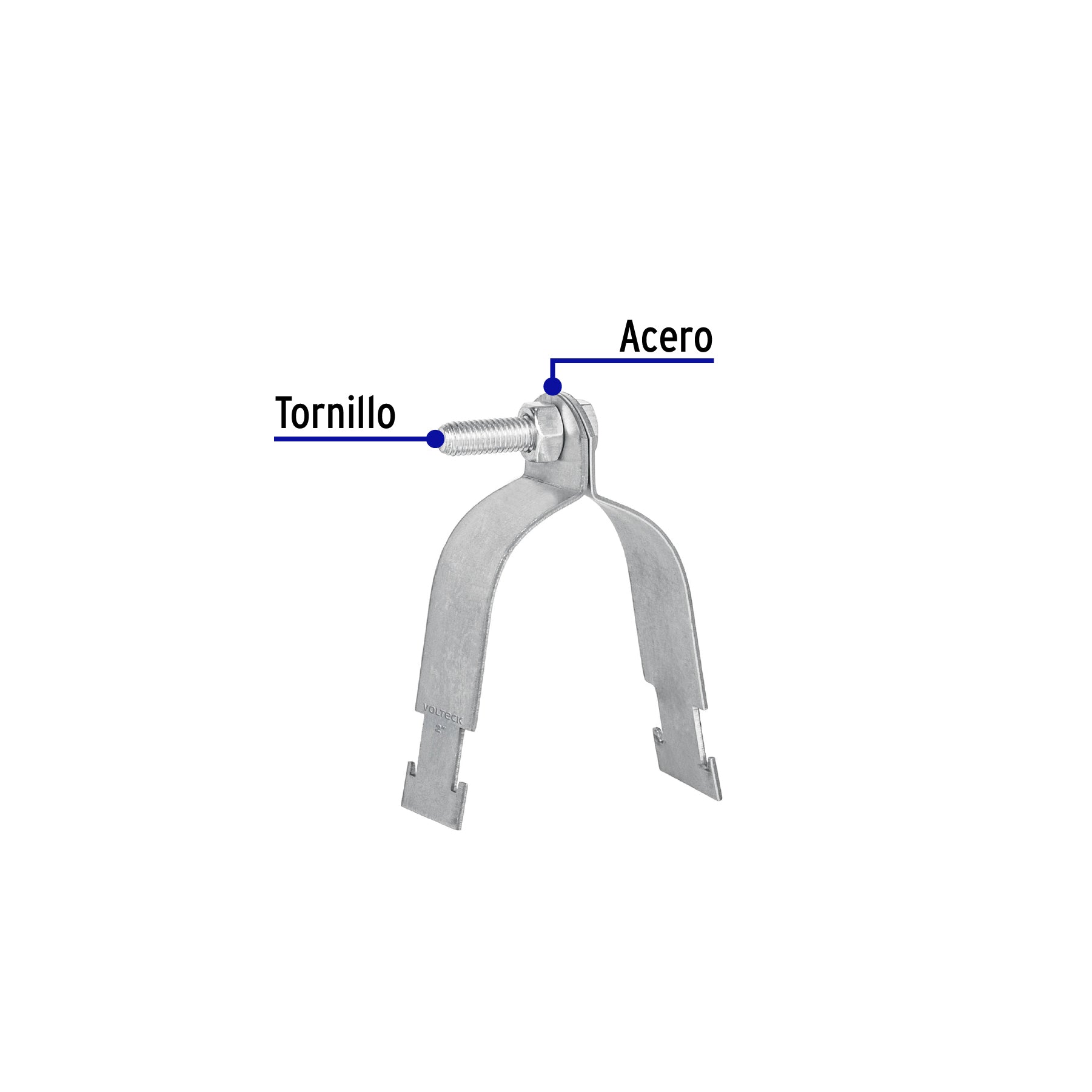 Abrazadera para perfil monocanal de 2", VOLTECK