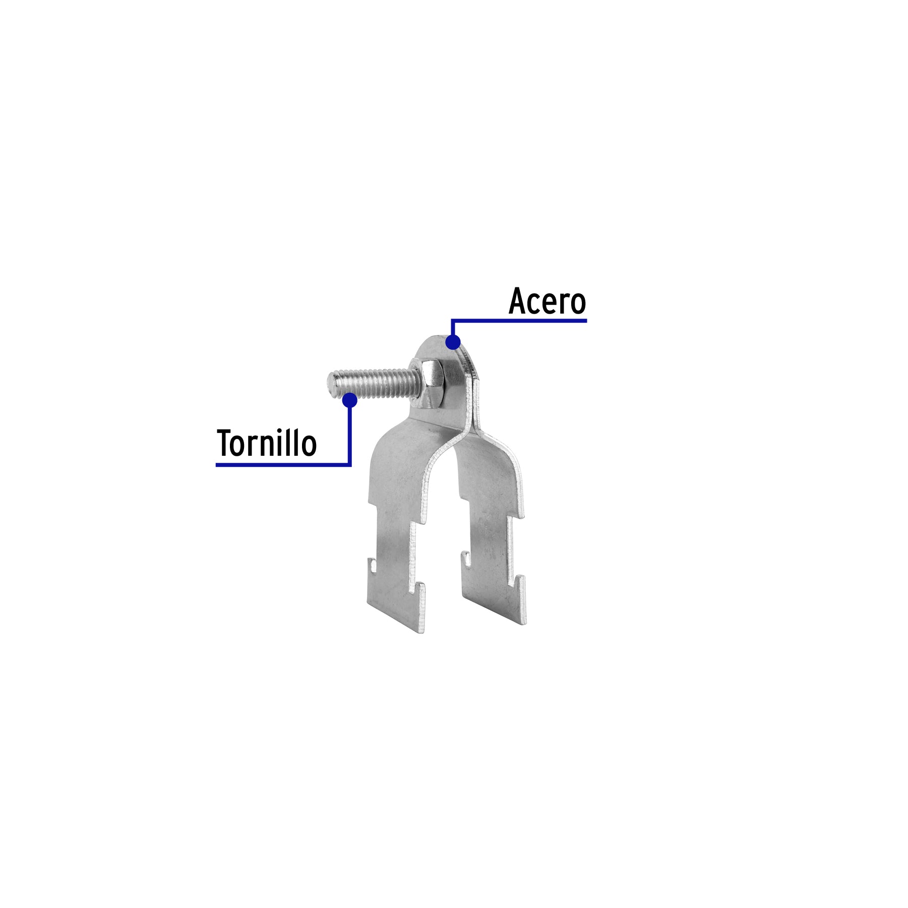 Abrazadera para perfil monocanal de 3/4", VOLTECK