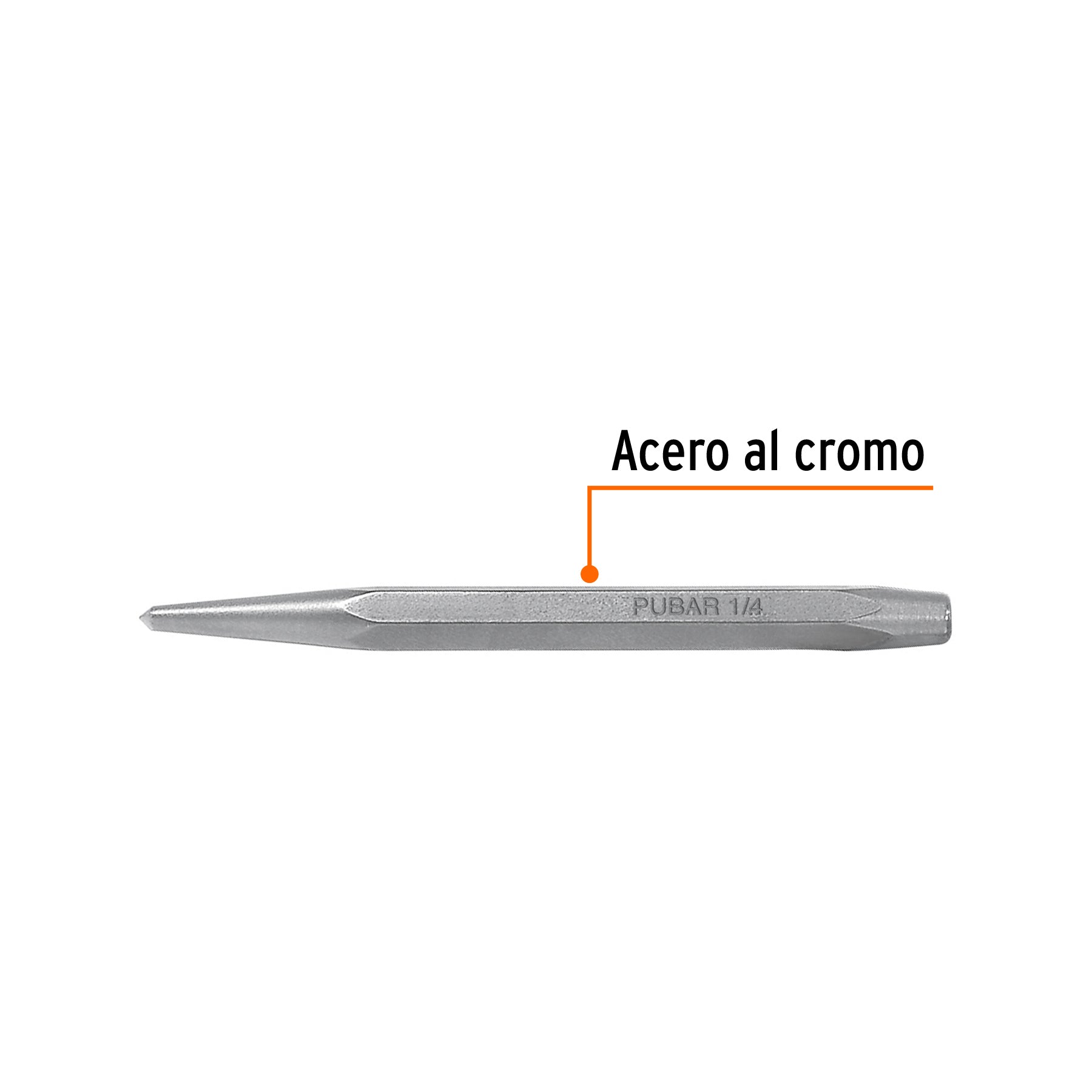 Punzón 1/4" para barrenar, largo 4-1/4", TRUPER