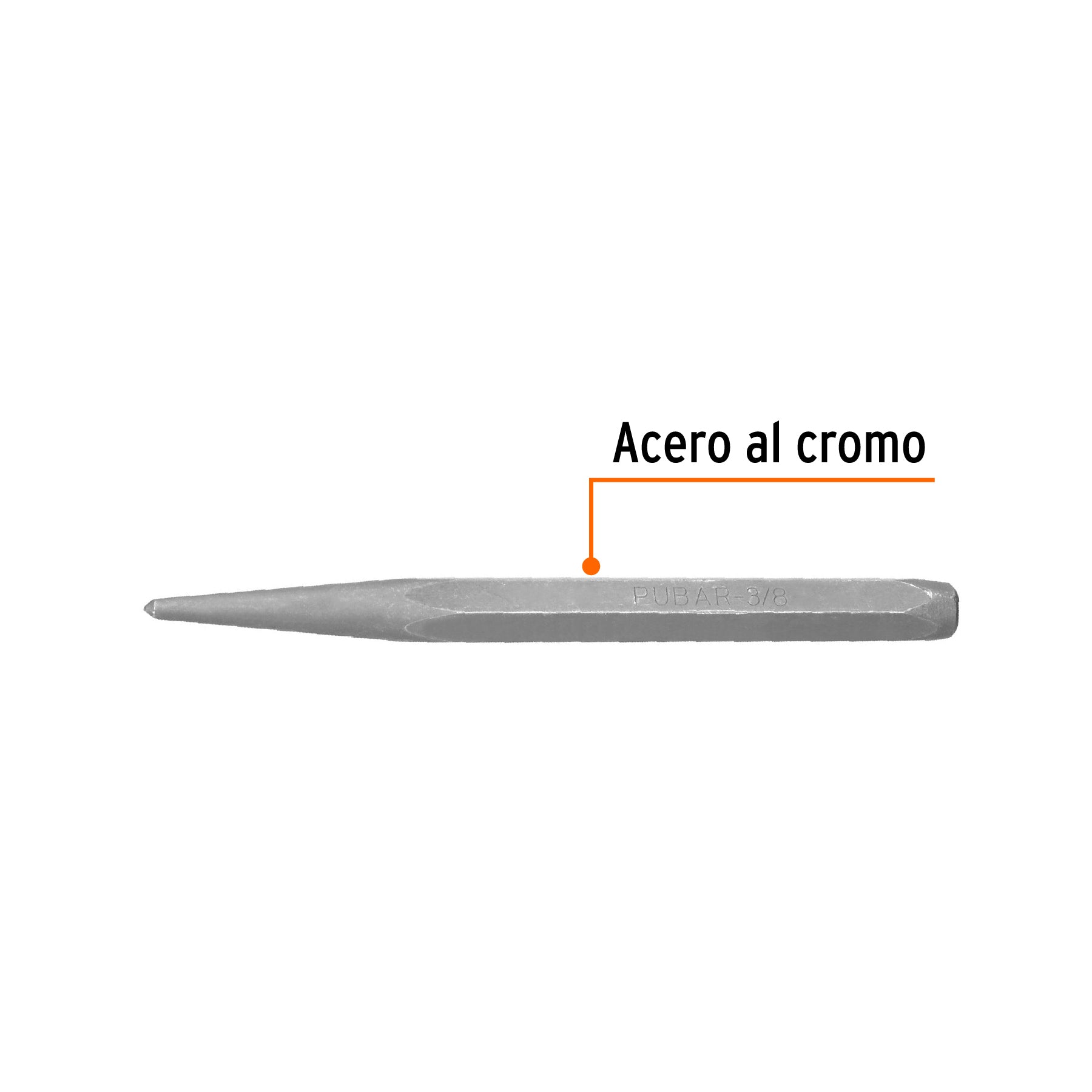 Punzón 3/8" para barrenar, largo 4-7/8", TRUPER