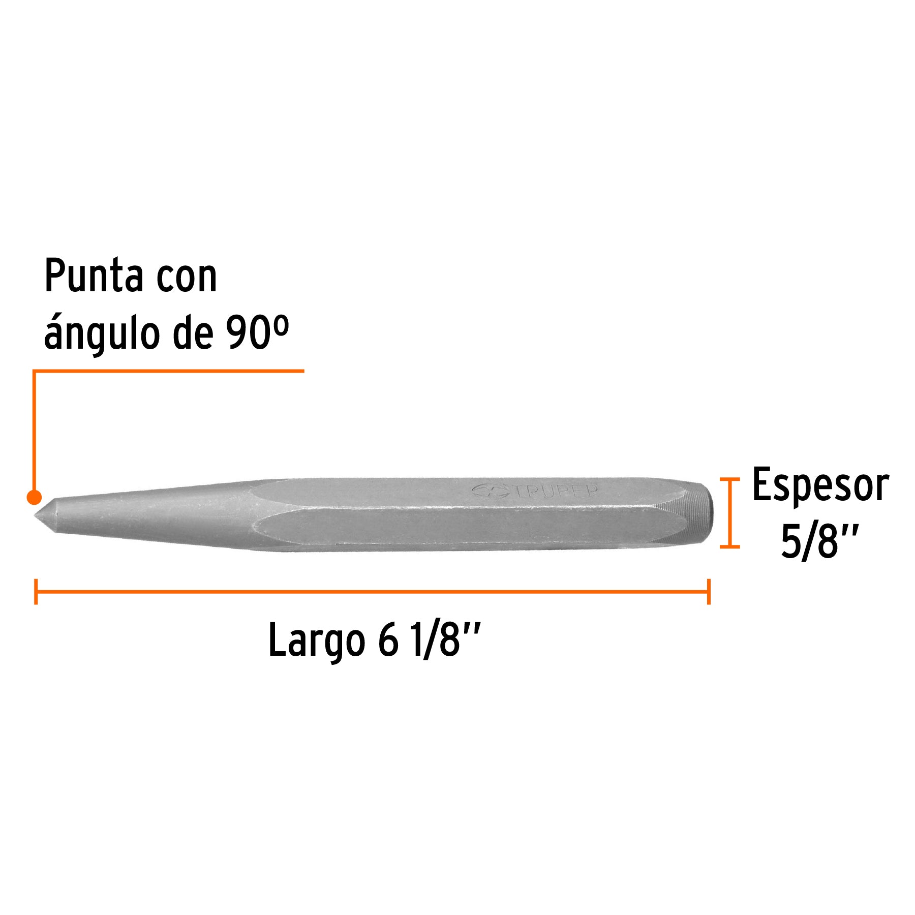 Punzón 5/8" para barrenar, largo 6-1/8", TRUPER