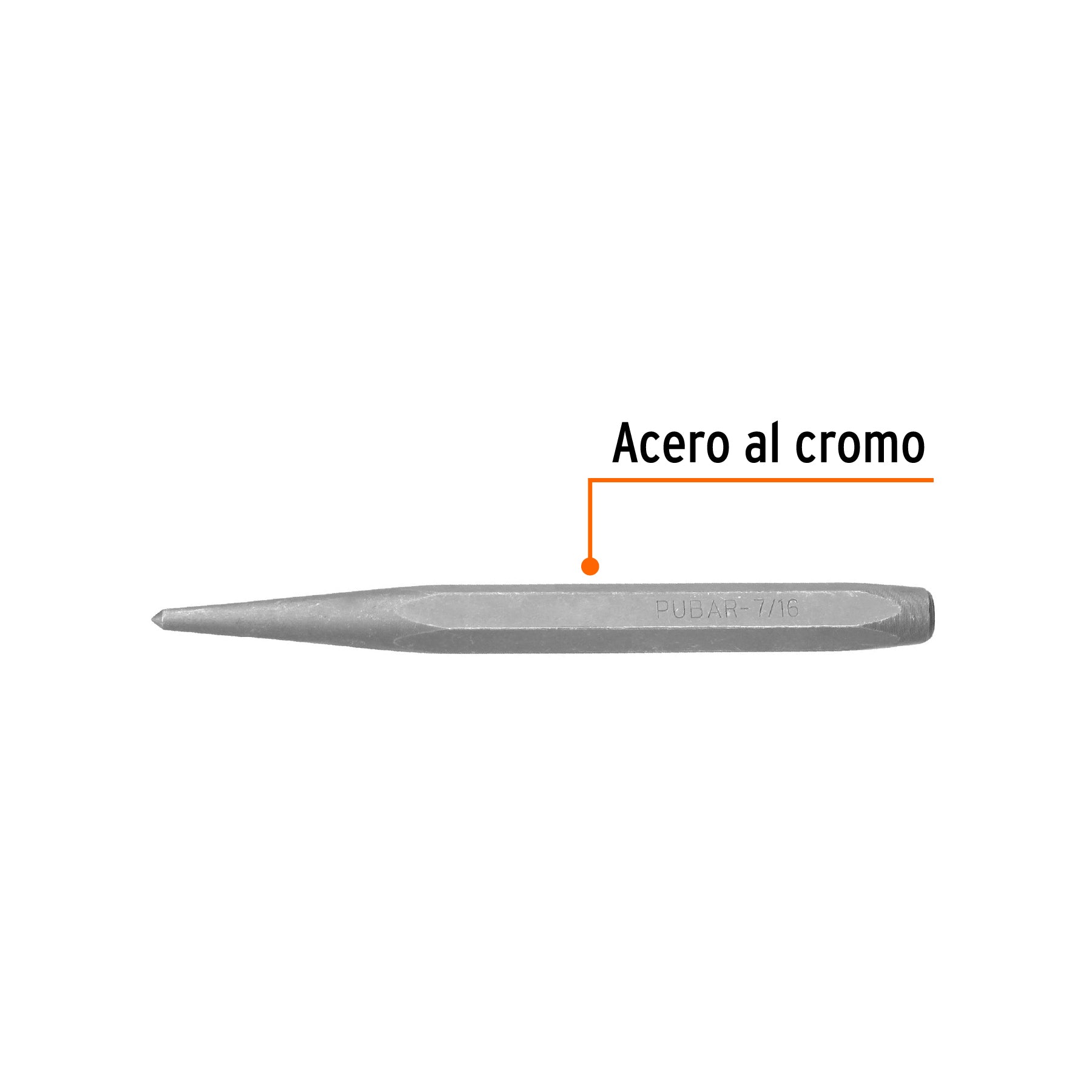 Punzón 7/16" para barrenar, largo 5-1/4", TRUPER
