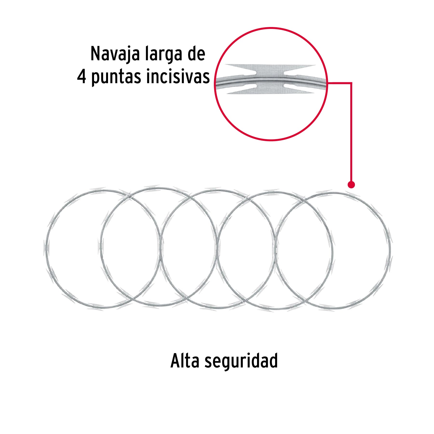 Rollo concertina alta seguridad, 45cm diámetro x 8m, FIERO