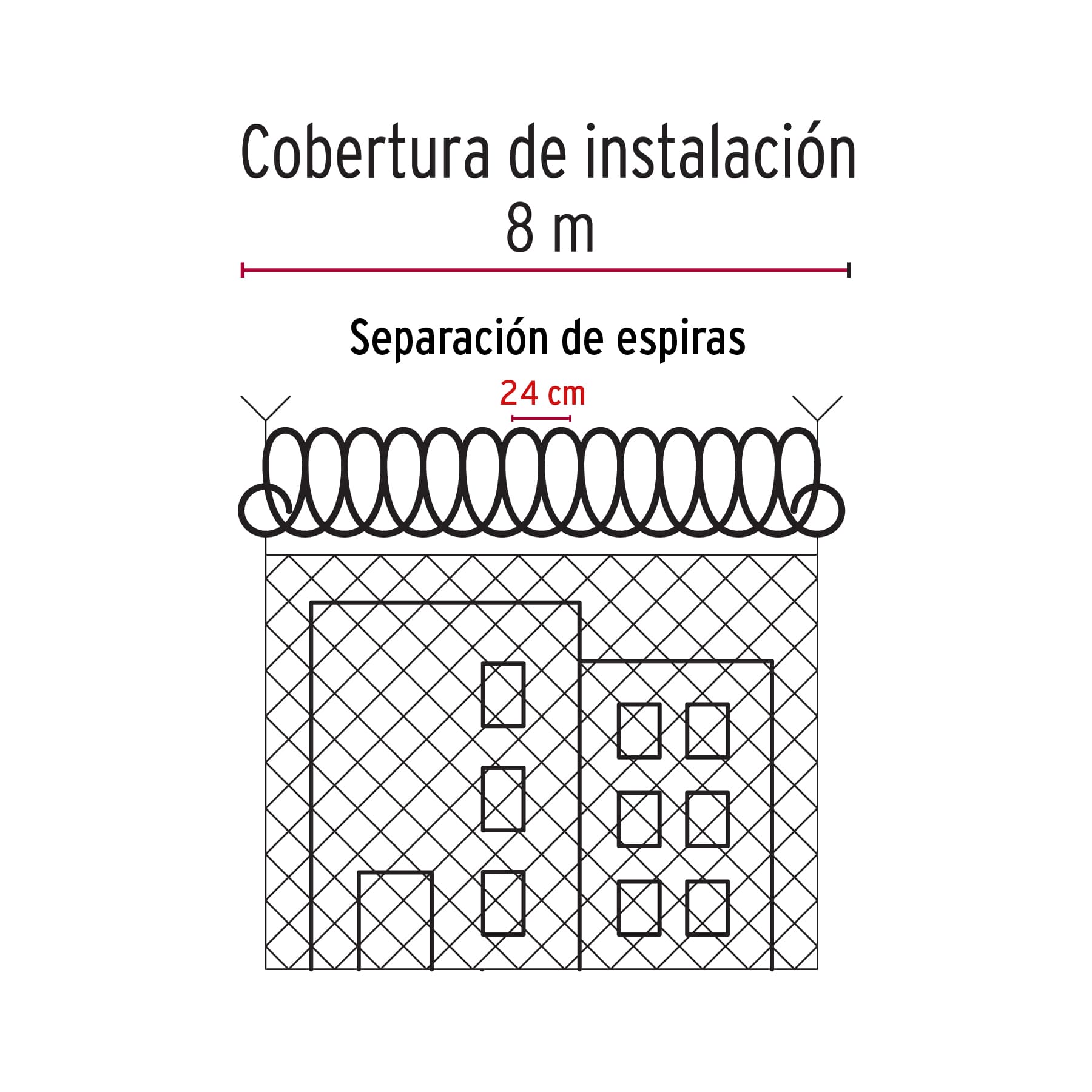 Rollo concertina máxima seguridad, 45cm diámetro x 8m, FIERO