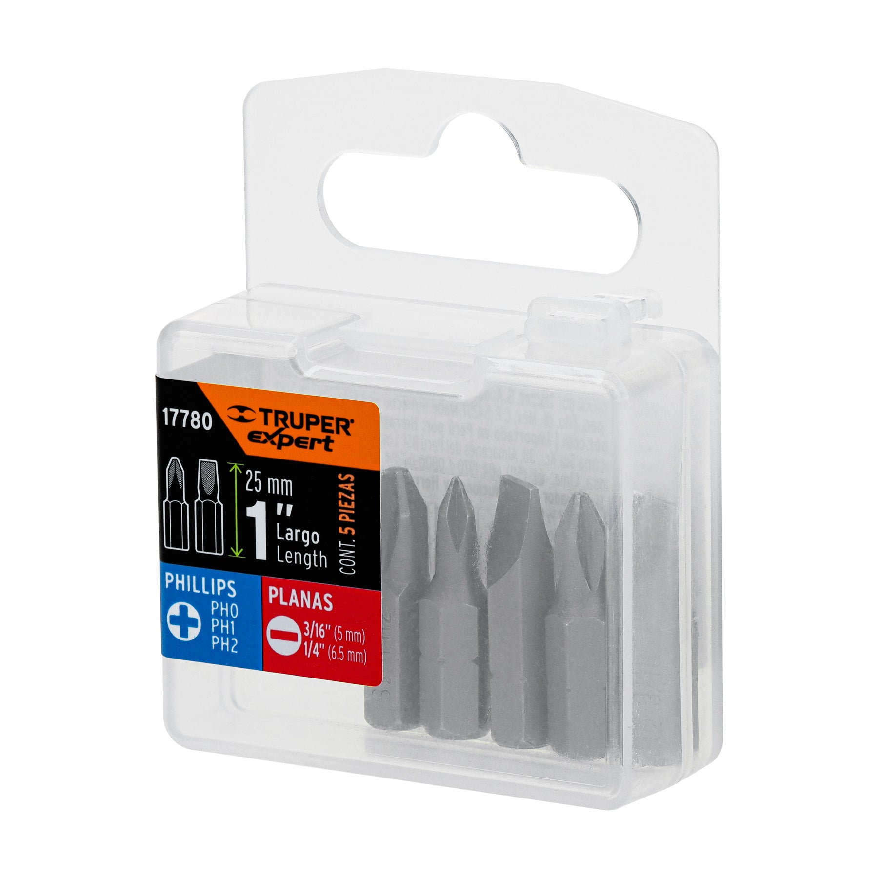 Estuche con 5 puntas de cruz y planas largo 1", EXPERT