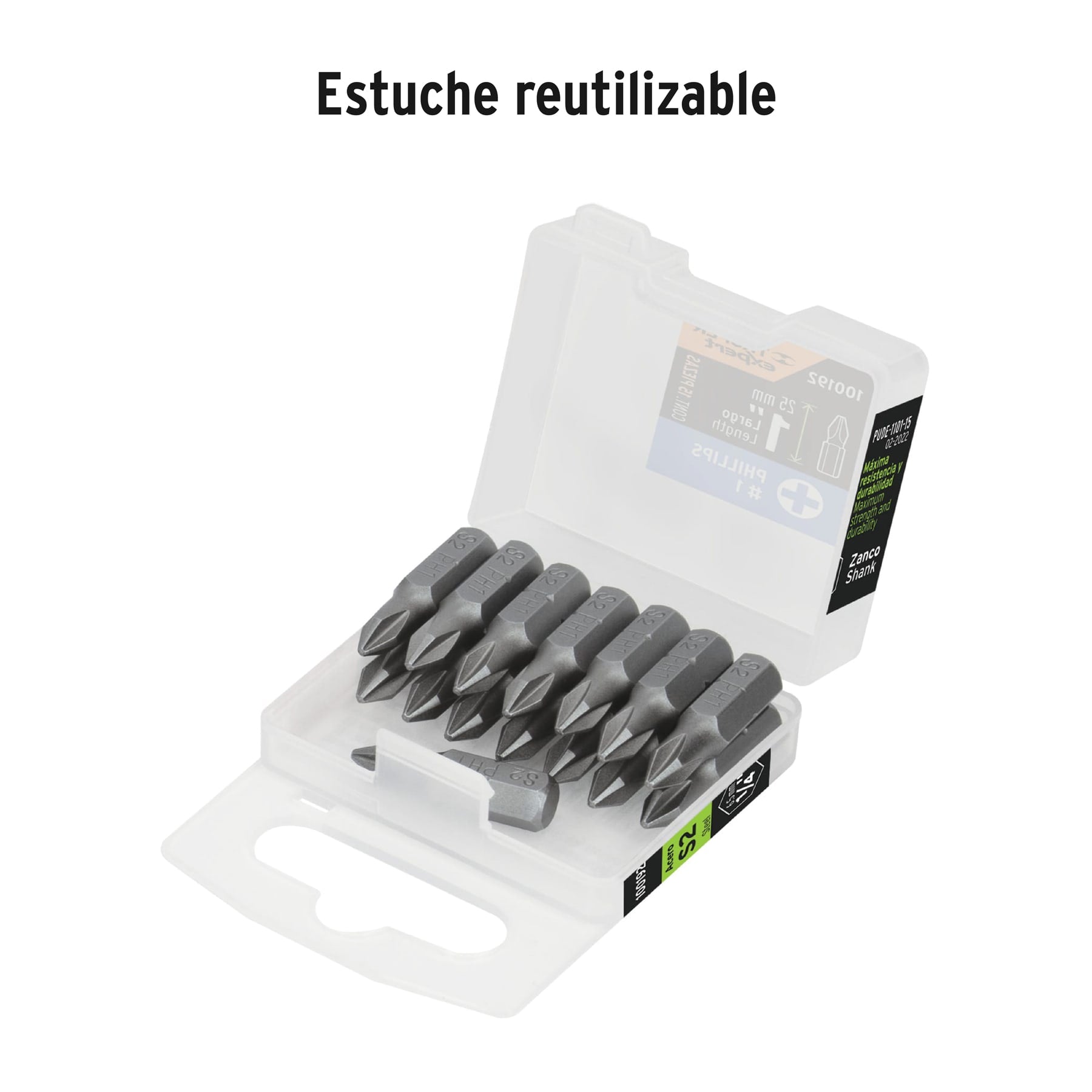 Estuche con 15 puntas de cruz PH1 largo 1", TRUPER EXPERT