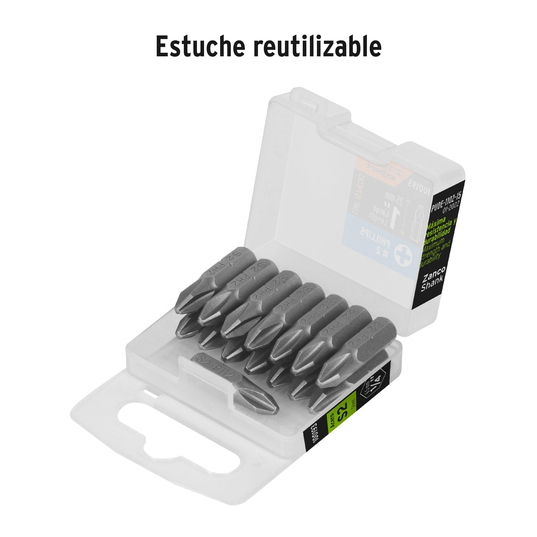 Estuche con 15 puntas de cruz PH2 largo 1", TRUPER EXPERT
