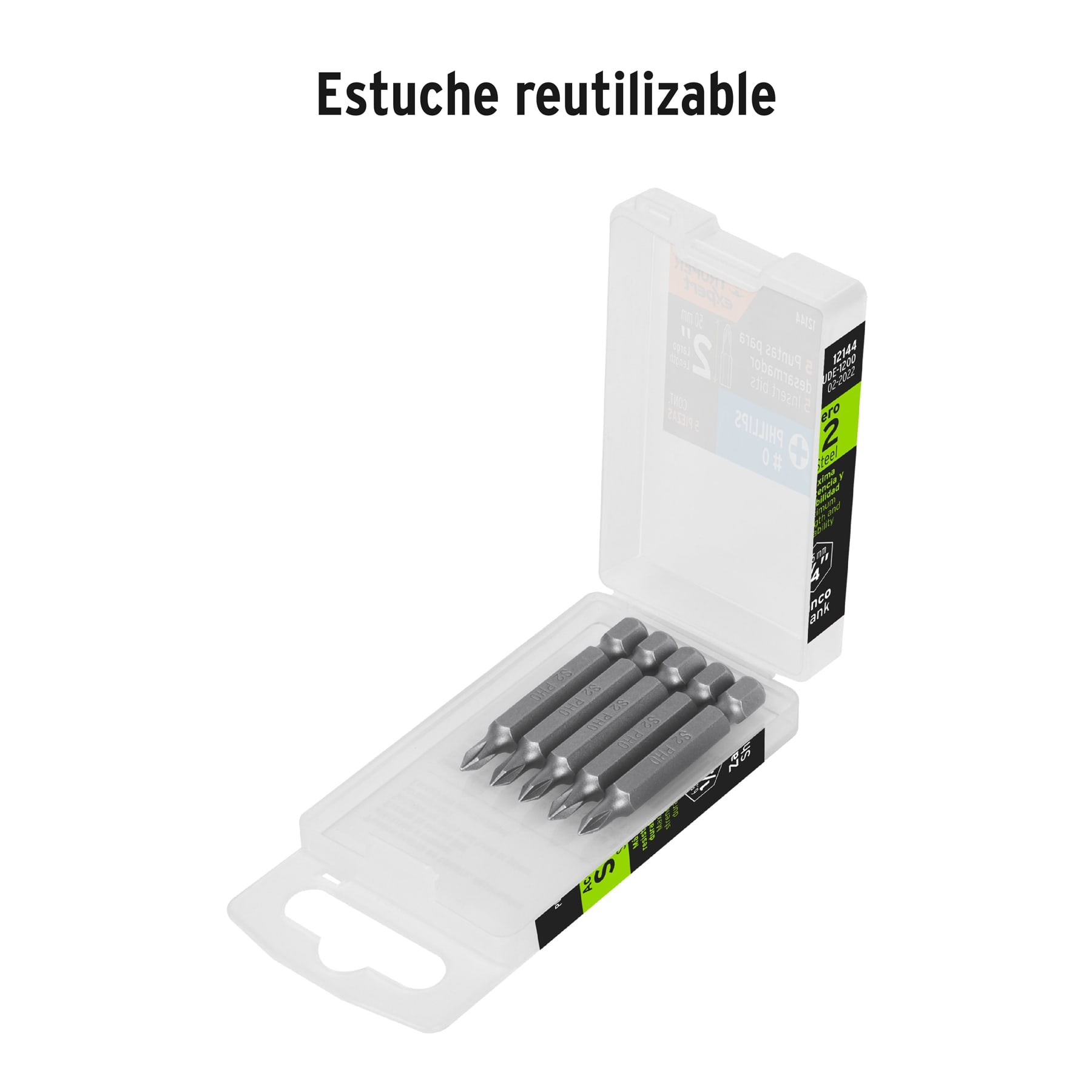 Estuche con 15 puntas de cruz PH1 largo 2", TRUPER EXPERT