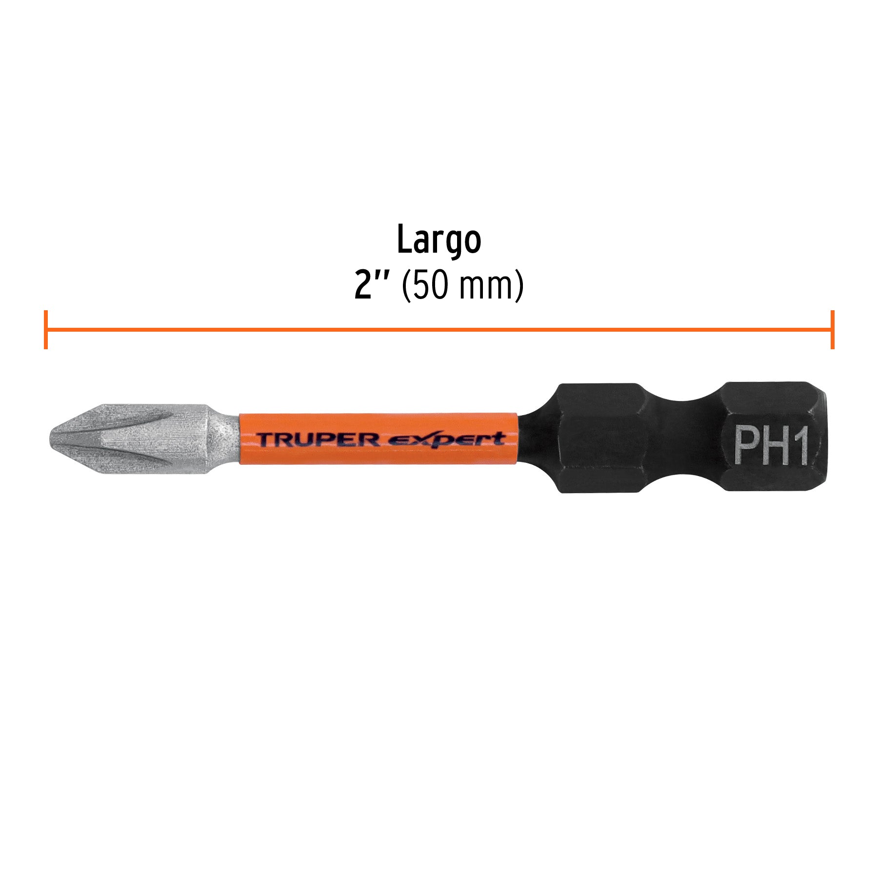 Estuche con 5 puntas de cruz PH1 de impacto largo 2"