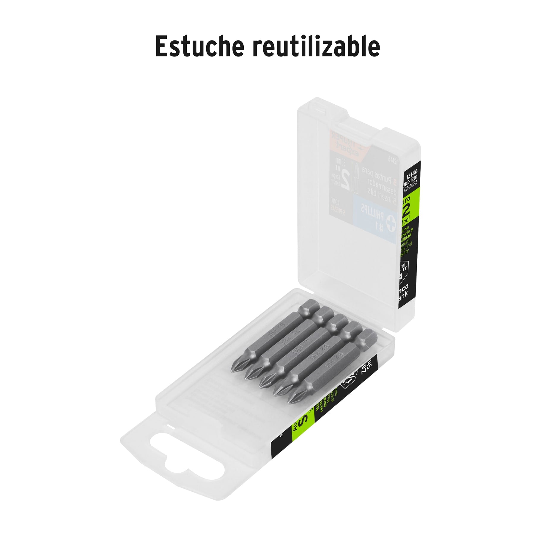 Estuche con 5 puntas de cruz PH1 largo 2", TRUPER EXPERT