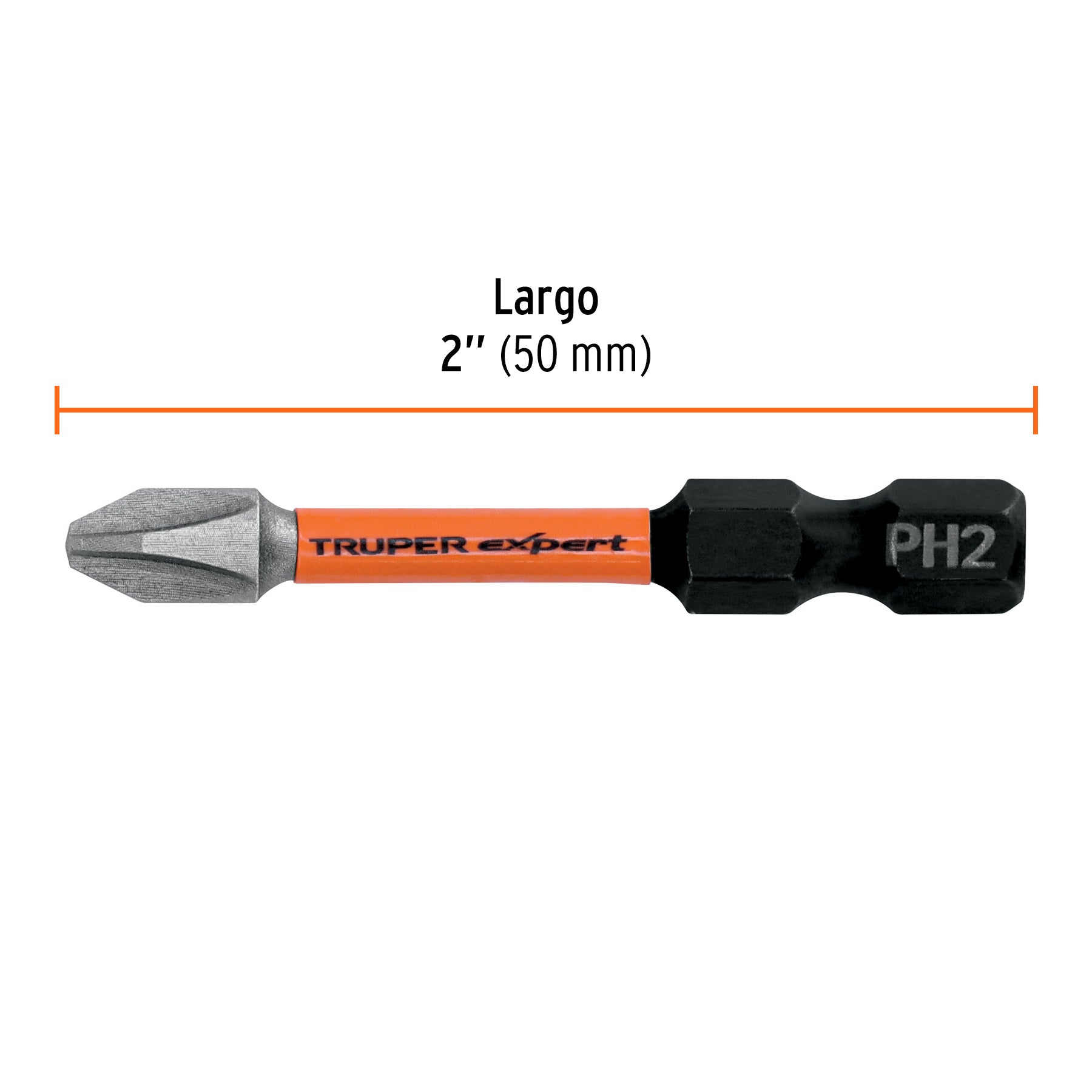 Estuche con 15 puntas de cruz PH2 de impacto largo 2"