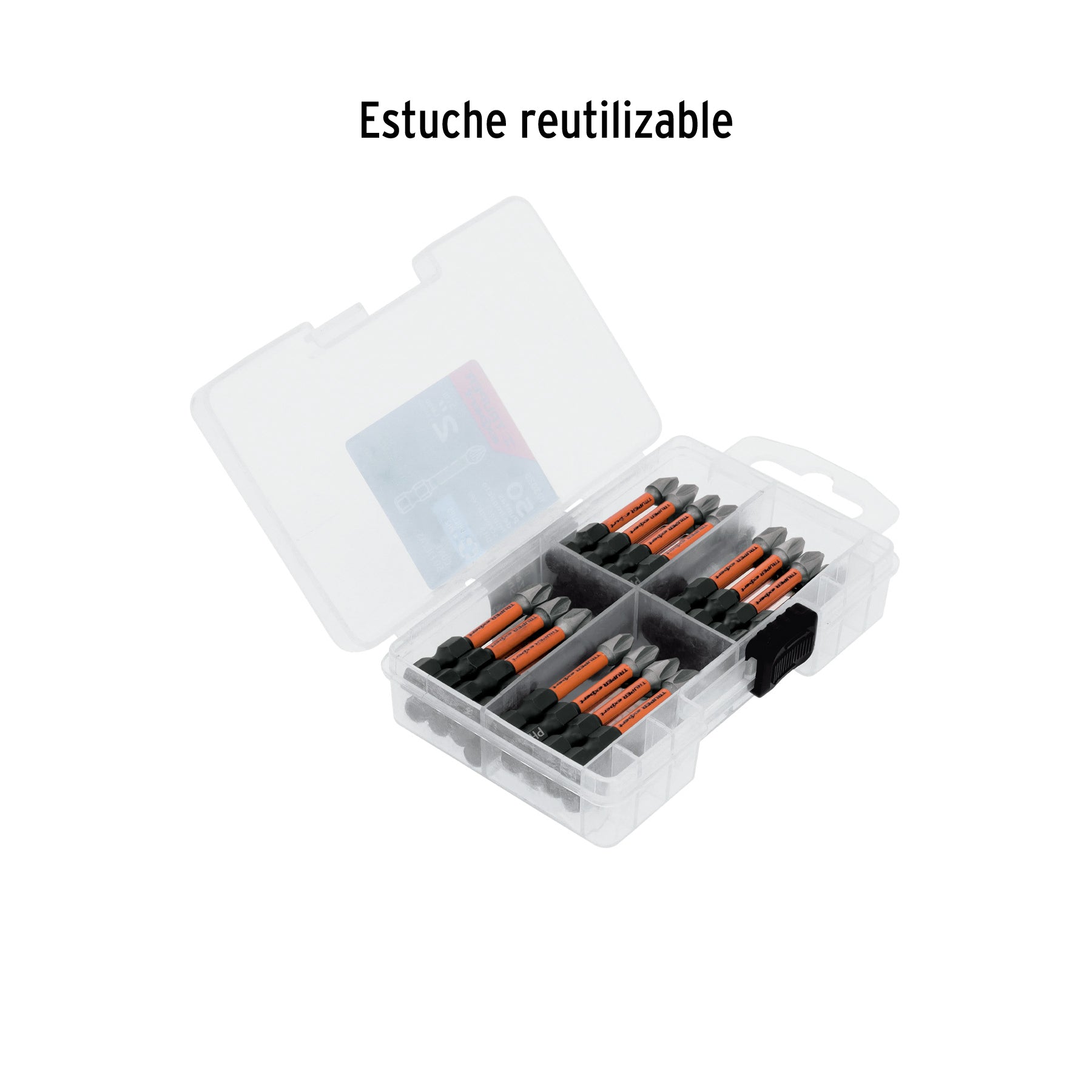 Estuche con 50 puntas de cruz PH2 de impacto largo 2"
