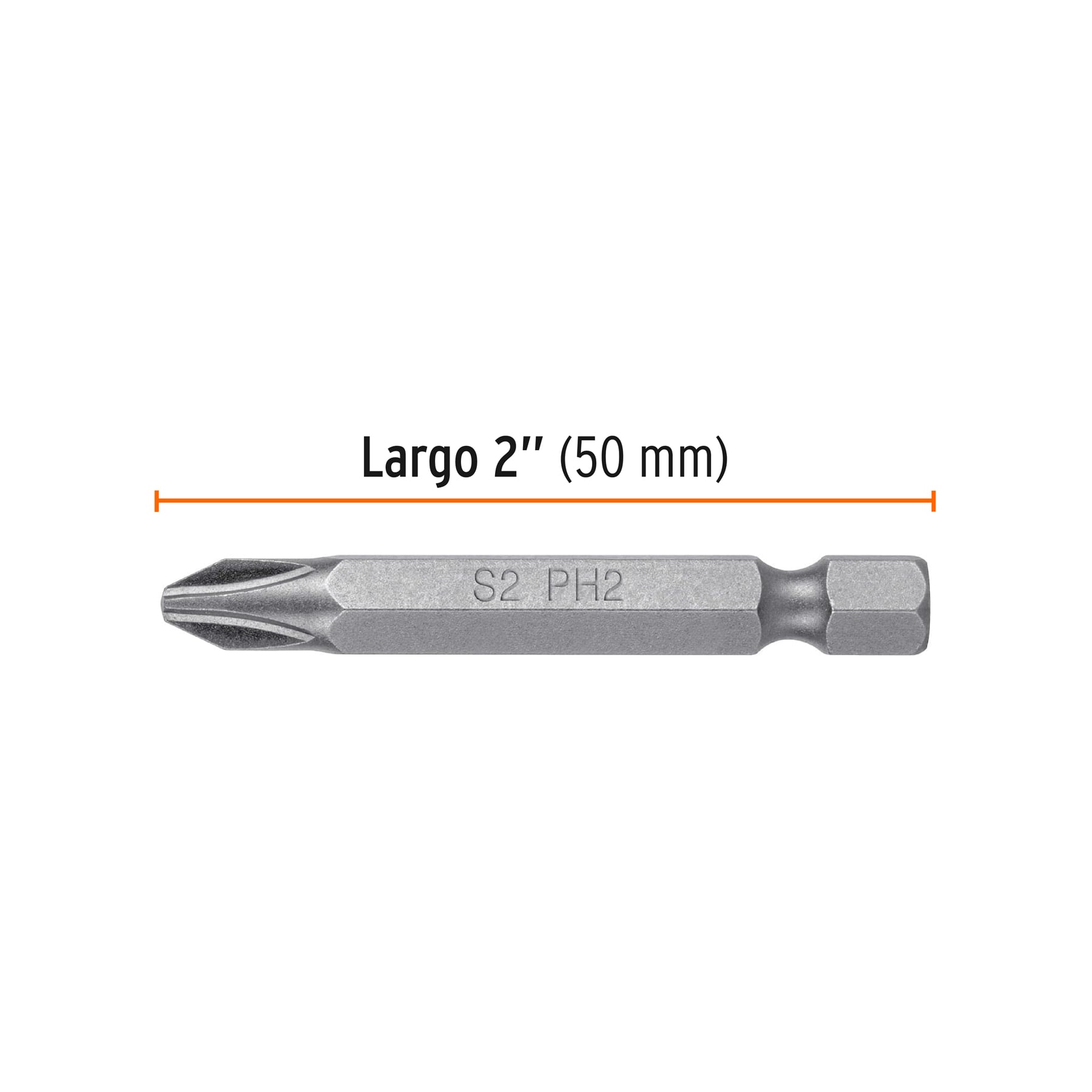Estuche con 50 puntas de cruz PH2 largo 2", TRUPER EXPERT