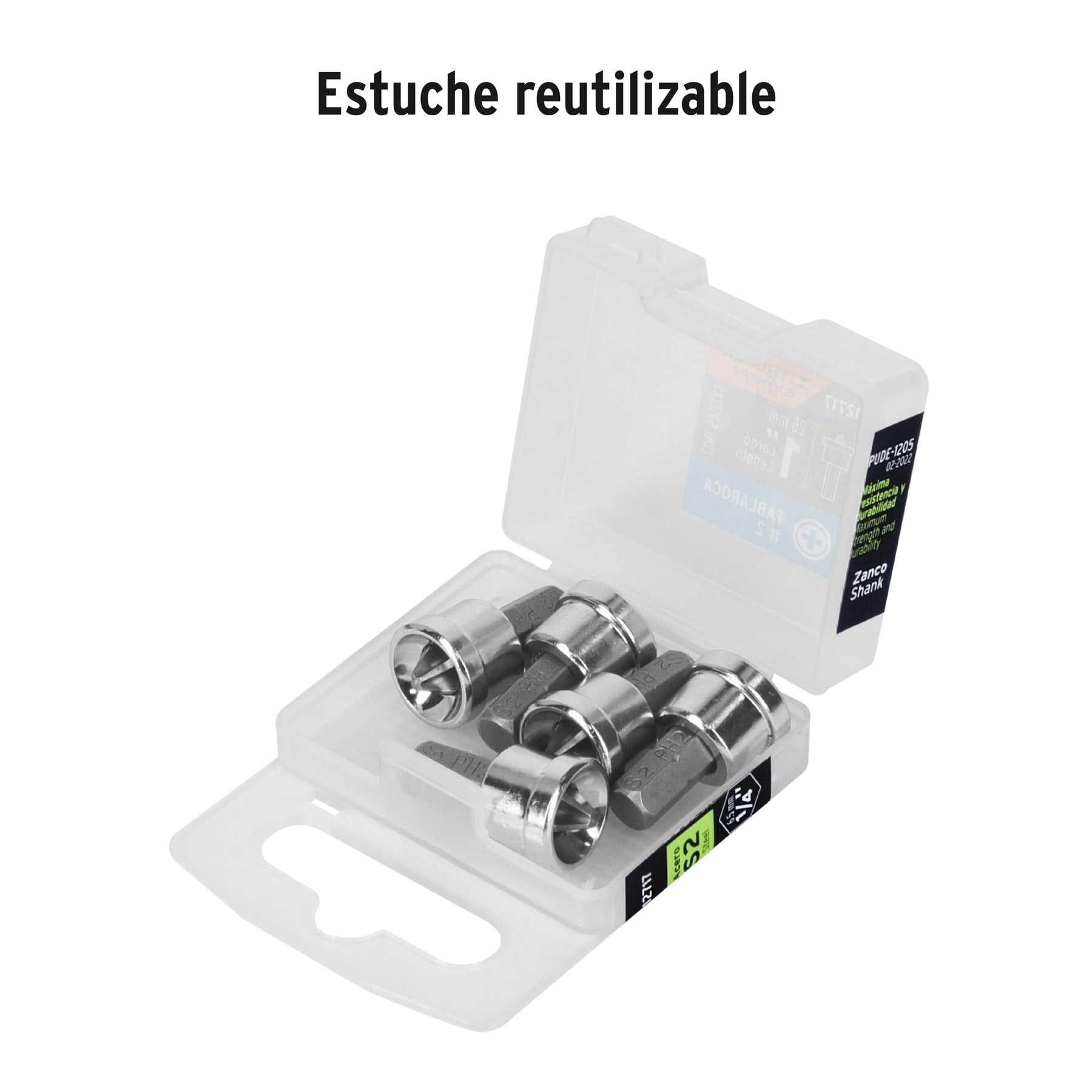 Estuche con 5 puntas cruz PH2 muro de yeso largo 1", EXPERT