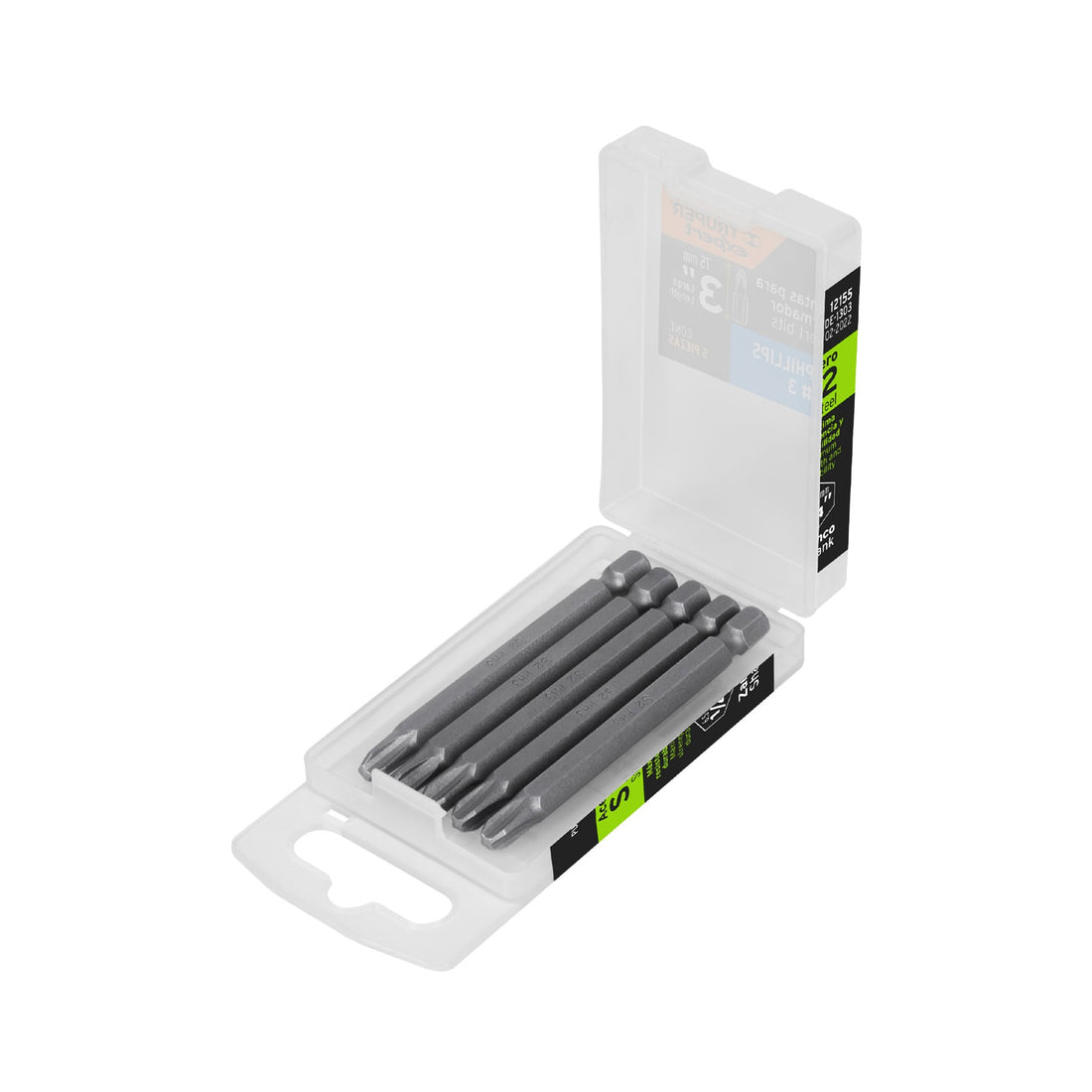 Estuche con 5 puntas de cruz PH3 largo 3", TRUPER EXPERT