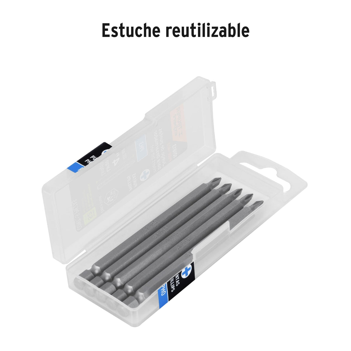Estuche con 5 puntas de cruz PH0 largo 4", TRUPER EXPERT