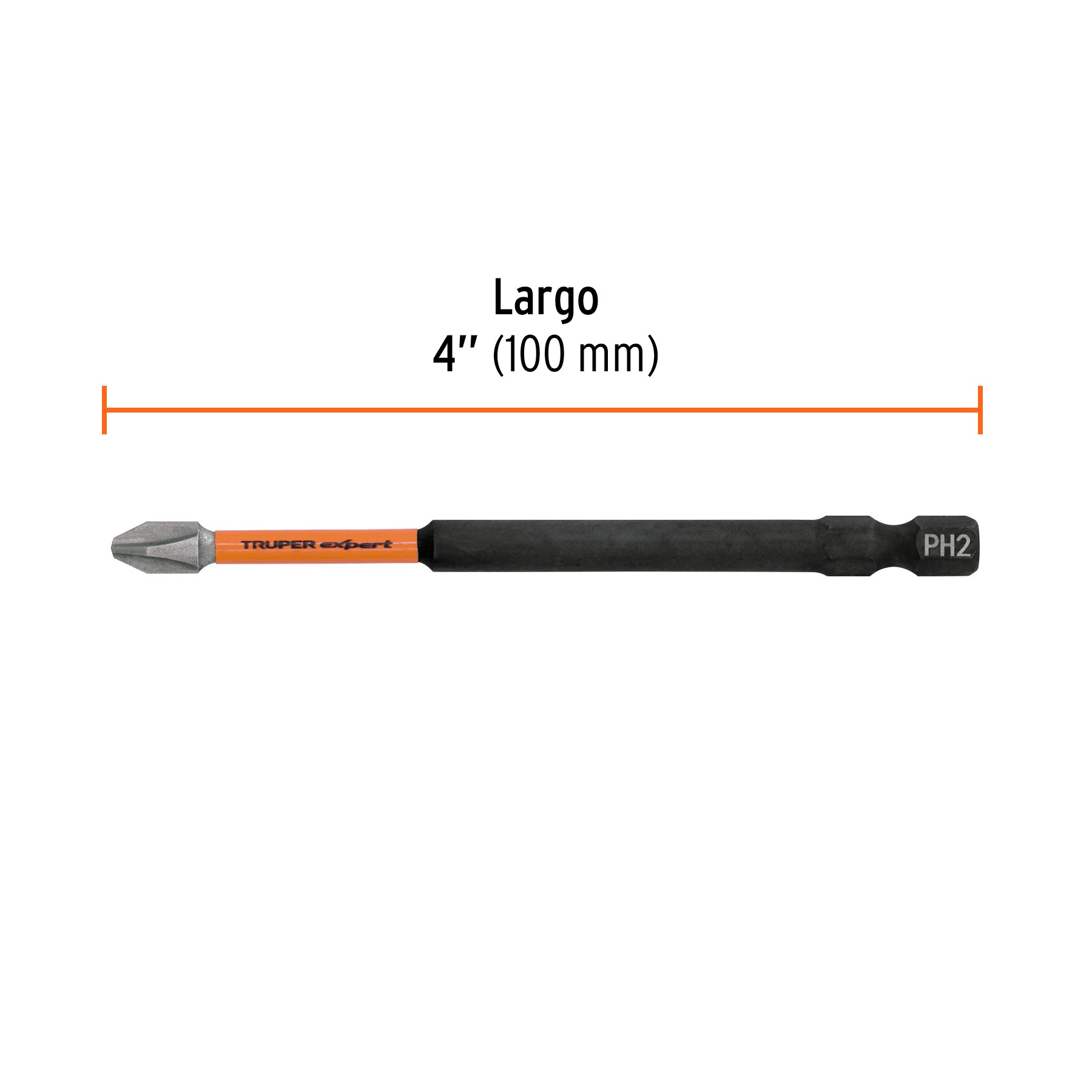 Estuche con 5 puntas de cruz PH2 de impacto largo 4"