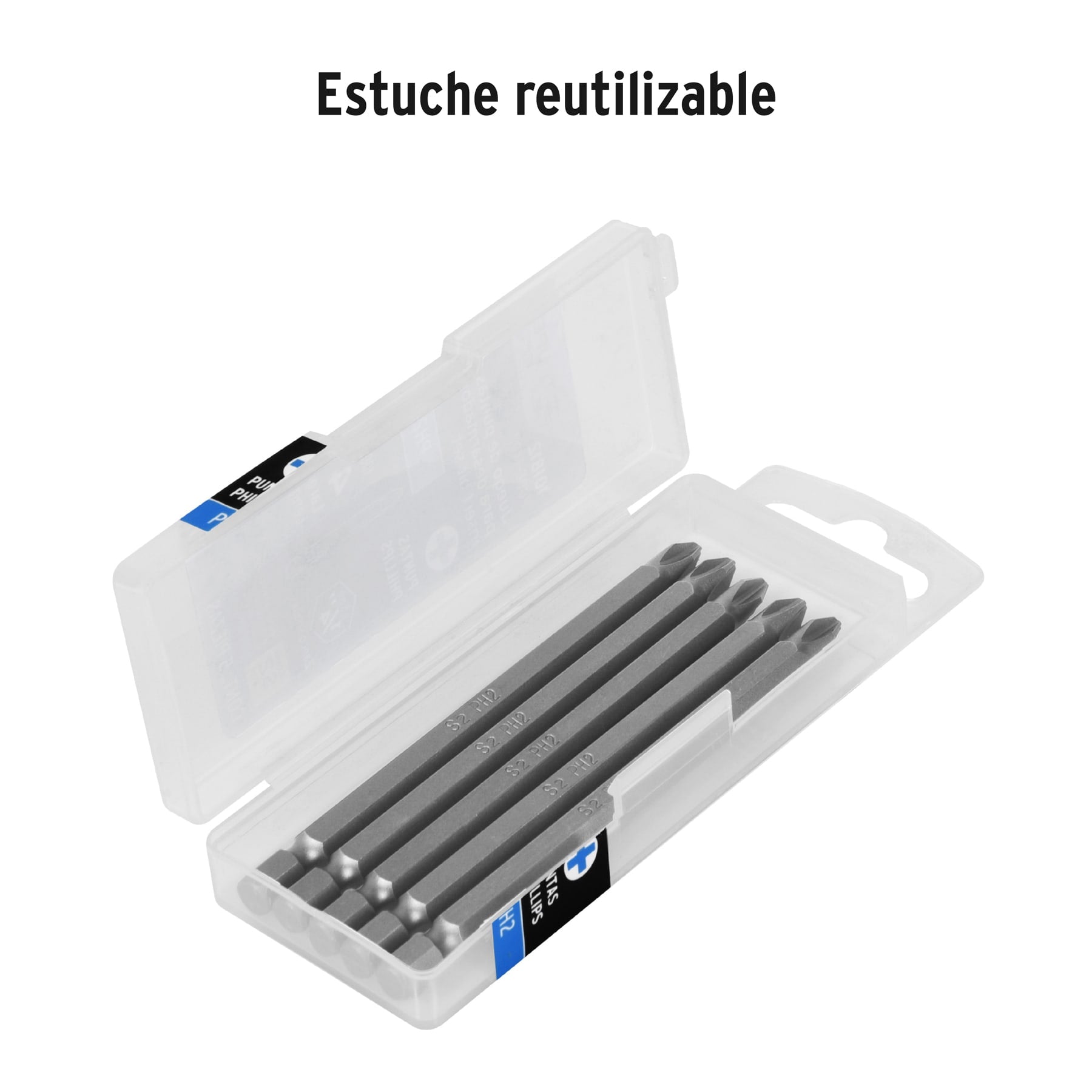 Estuche con 5 puntas de cruz PH2 largo 4", TRUPER EXPERT
