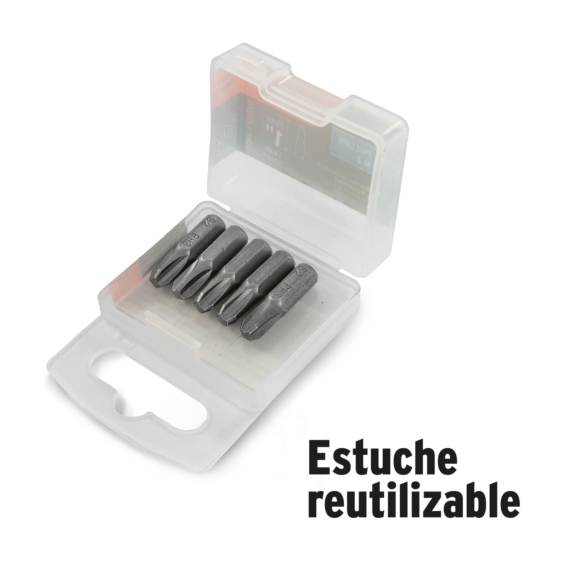 Estuche con 5 puntas pozidriv combinadas largo 1", EXPERT