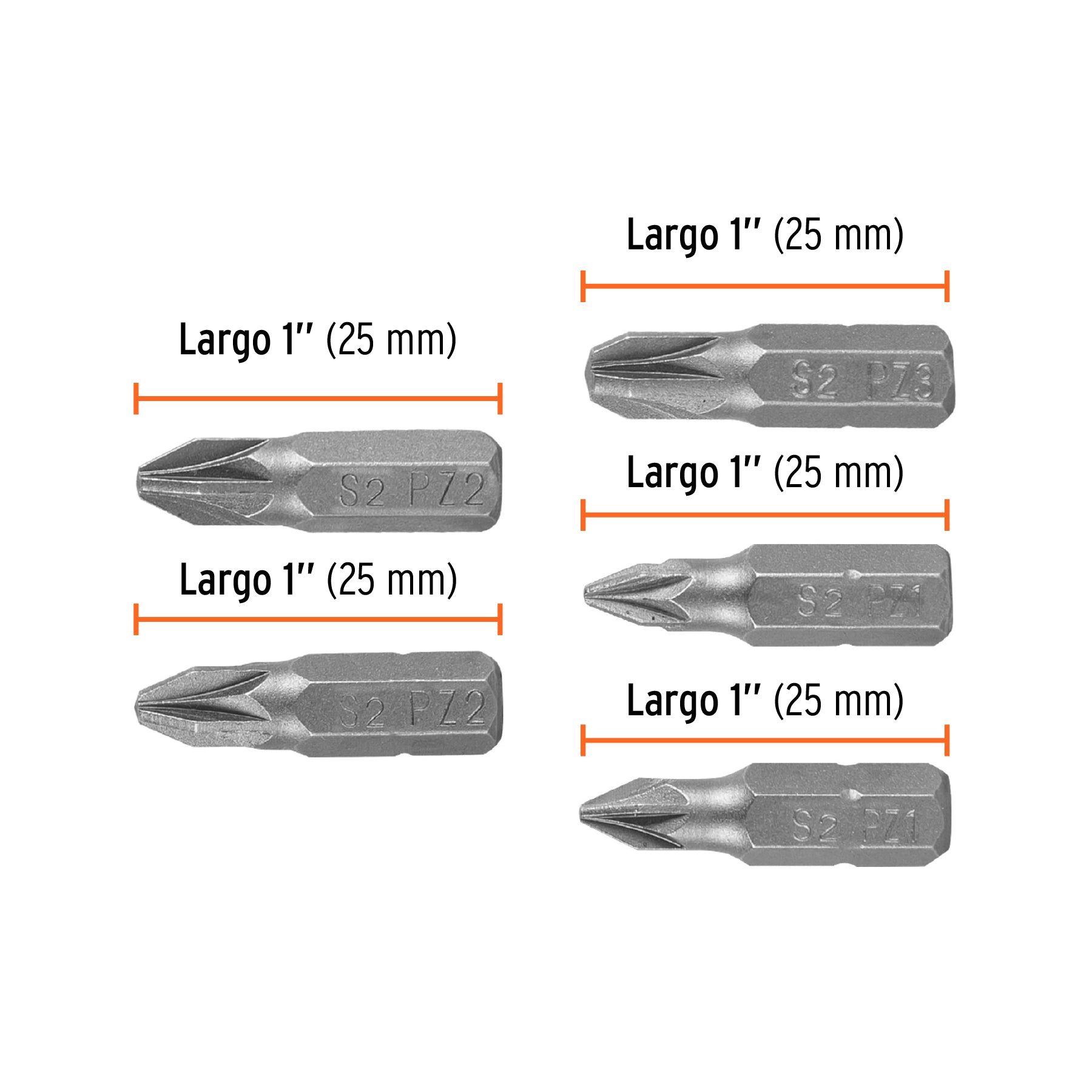 Estuche con 5 puntas pozidriv combinadas largo 1", EXPERT